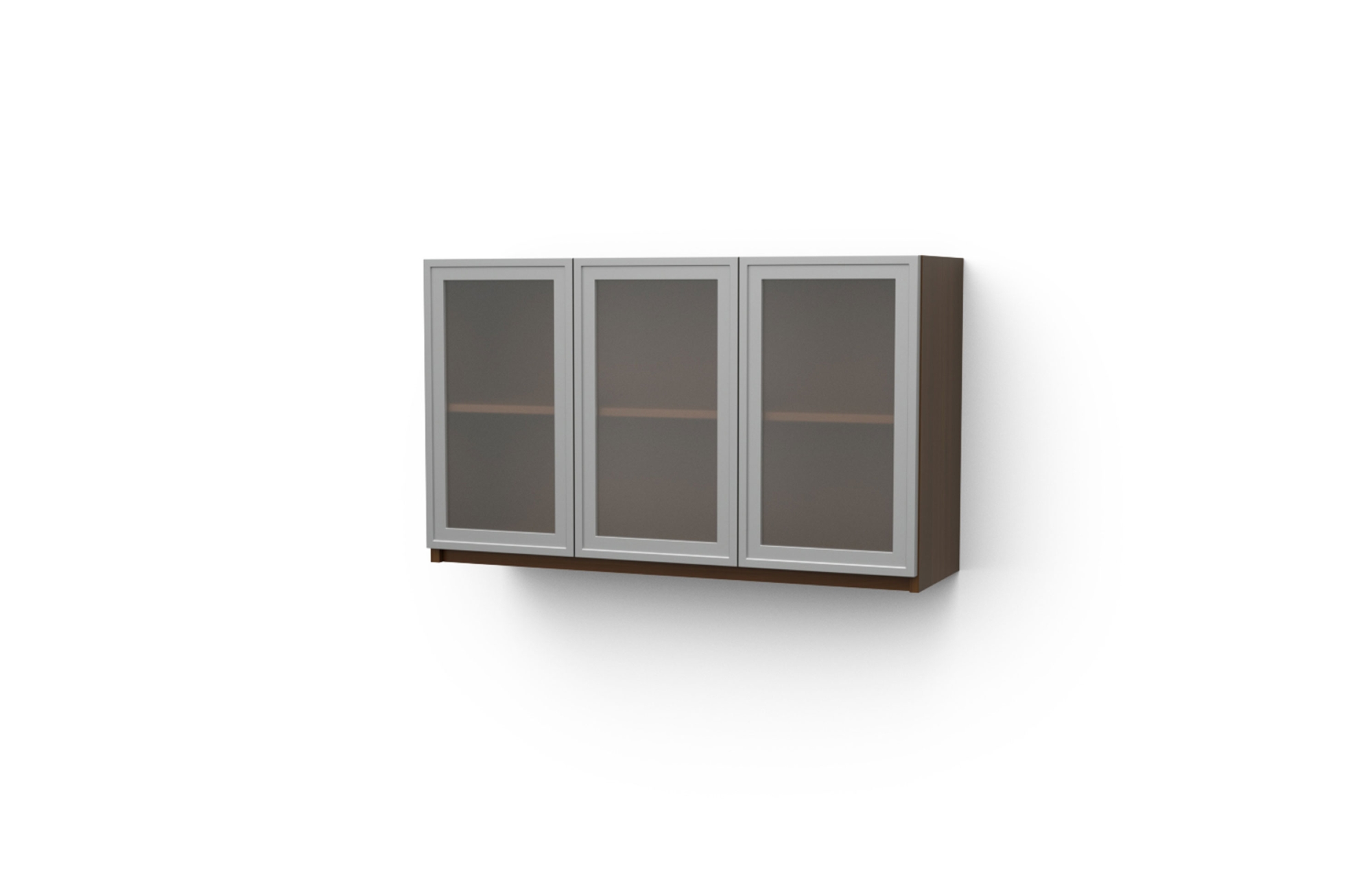 48" Tall Wall Mount Hutch with Frame Acrylci Doors