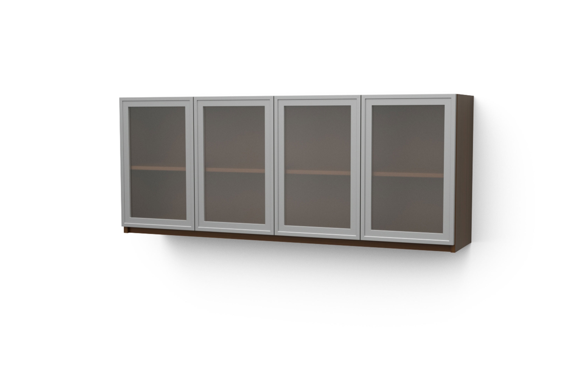 72" Tall Wall Mount Hutch with Frame Acrylci Doors