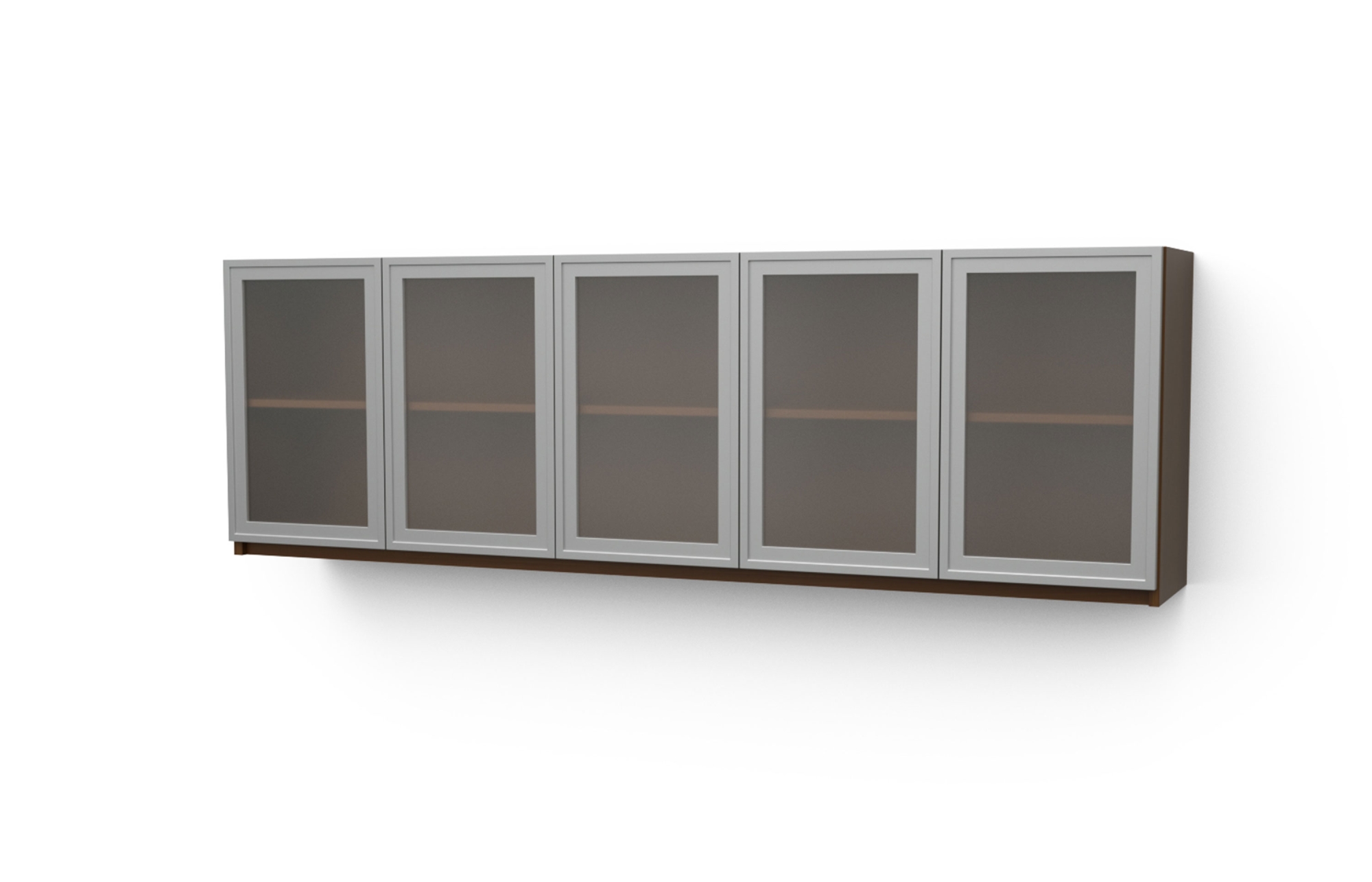 90" Tall Wall Mount Hutch with Frame Acrylci Doors