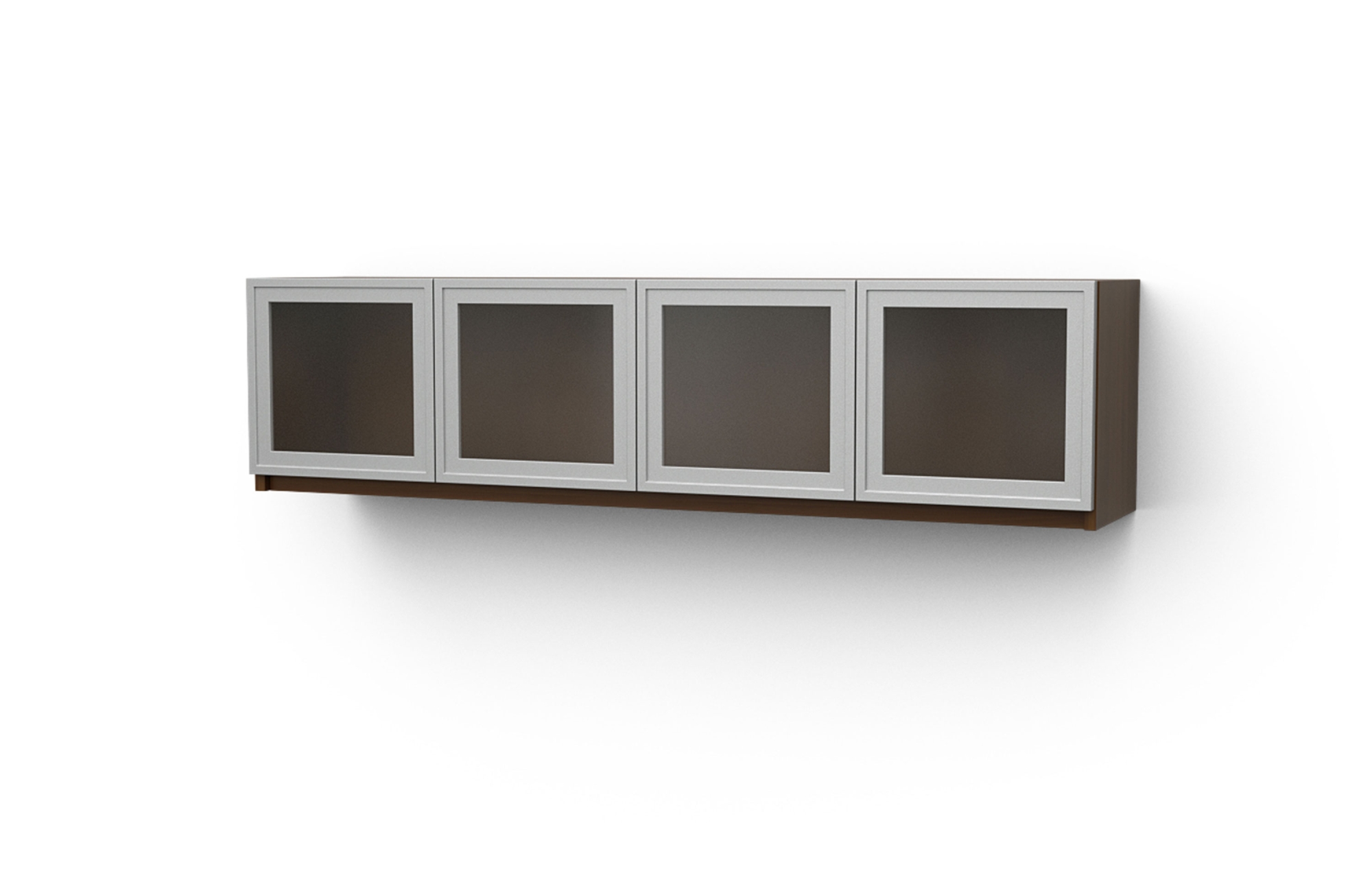 72" Wall Mount Hutch with Framed Acrylic Doors