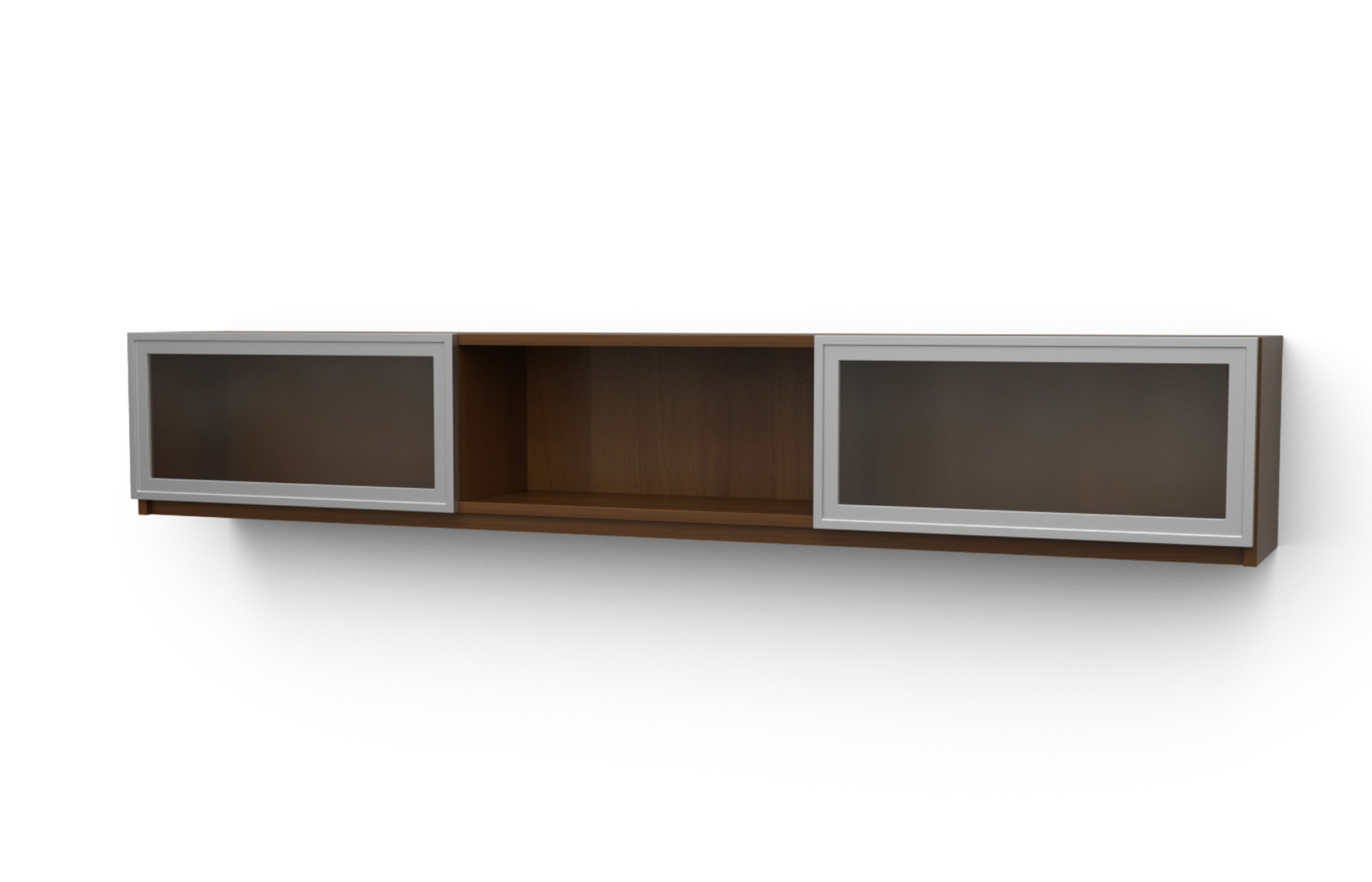 102" Wall Mount Hutch with Framed Acrylic Sliding Door