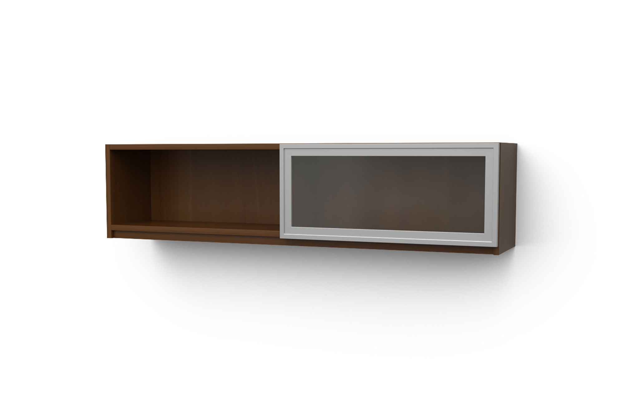 72" Wall Mount Hutch with Framed Acrylic Sliding Door