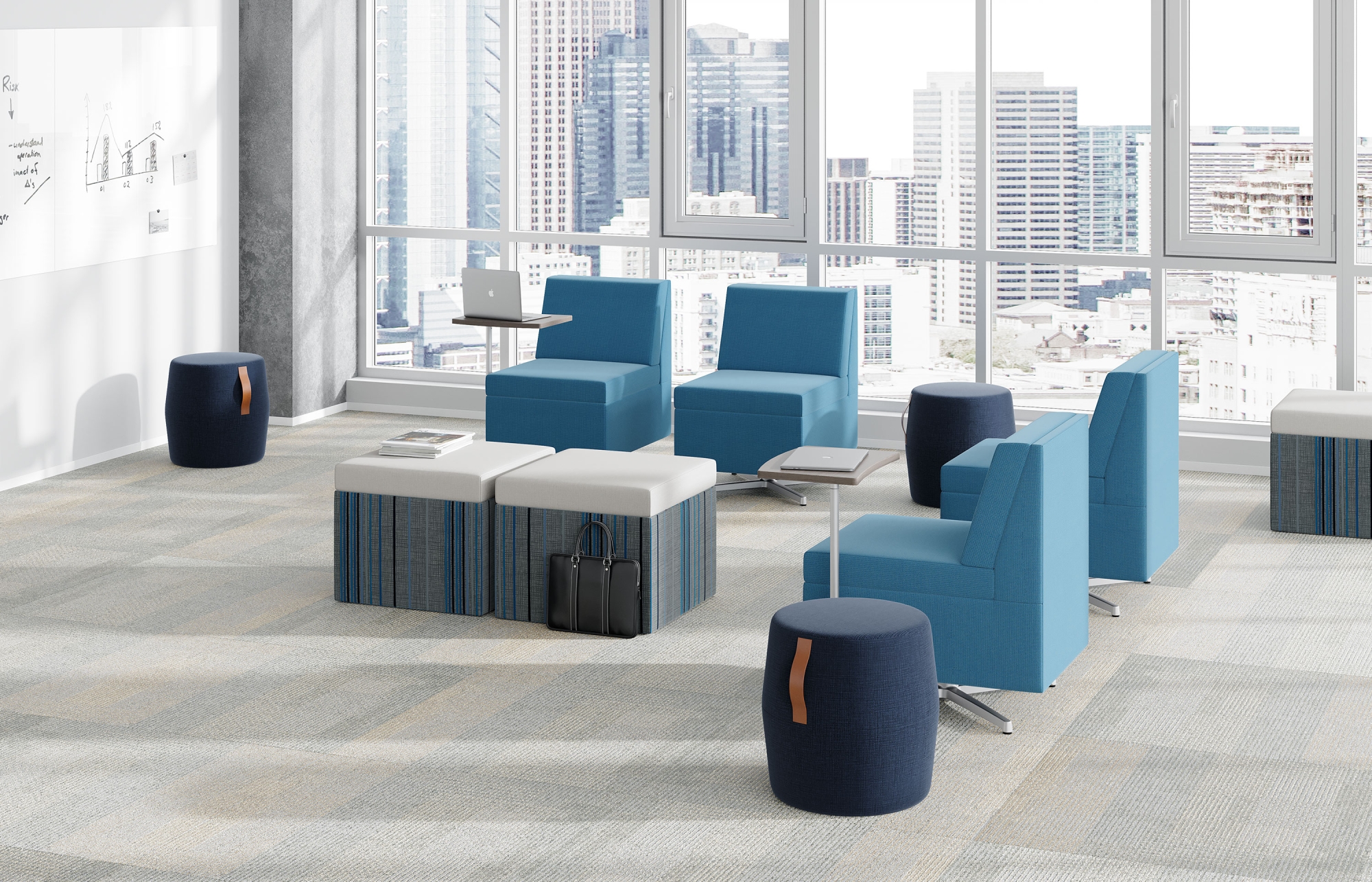 Indiana Furniture Isla Swivel KickStart GlassMarkerBoards Meeting