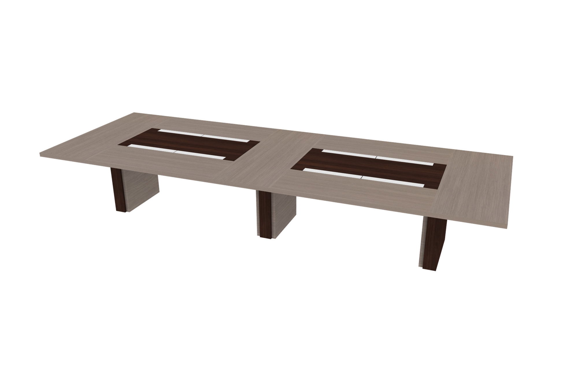 60"x168" Rectangular Table with Center Inlay and Block Bases