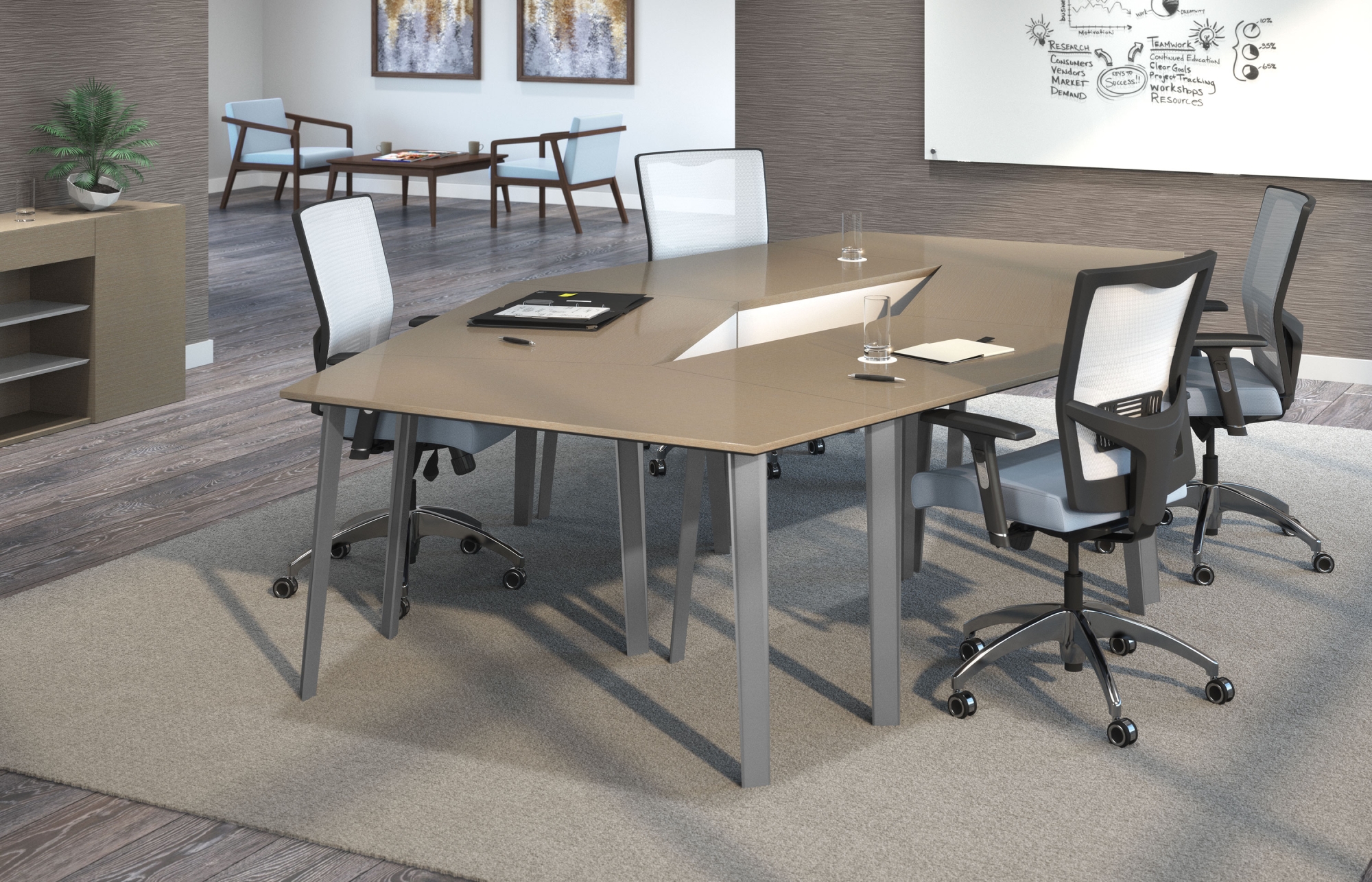 Indiana Furniture, Tables, Tri-One is full offering of training tables, meeting tables and modular conference tables that is