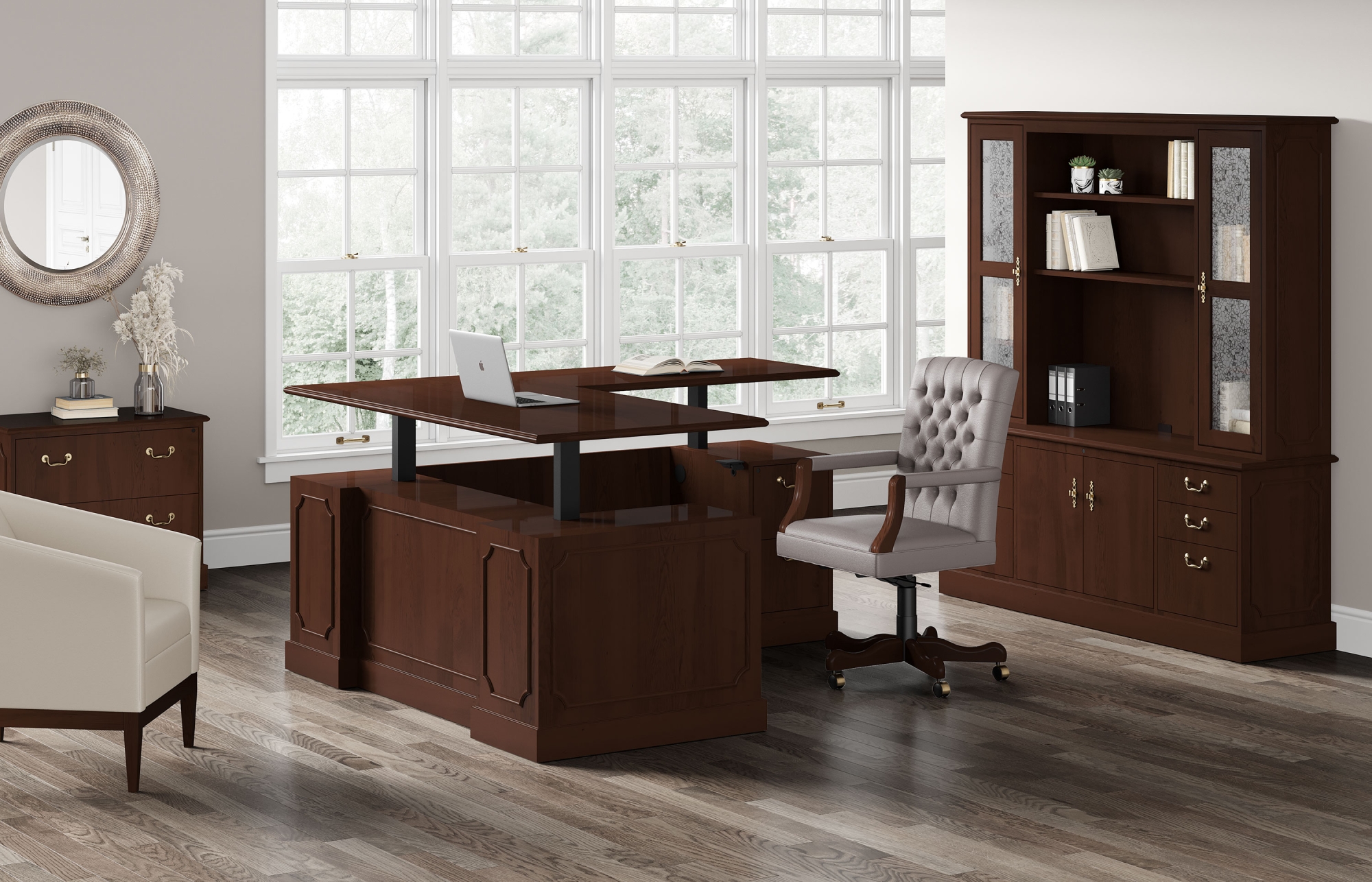 Indiana Furniture, Desks + Workstations, Filing + Storage, Time-honored elegance with today's flexibility. With Jefferson,