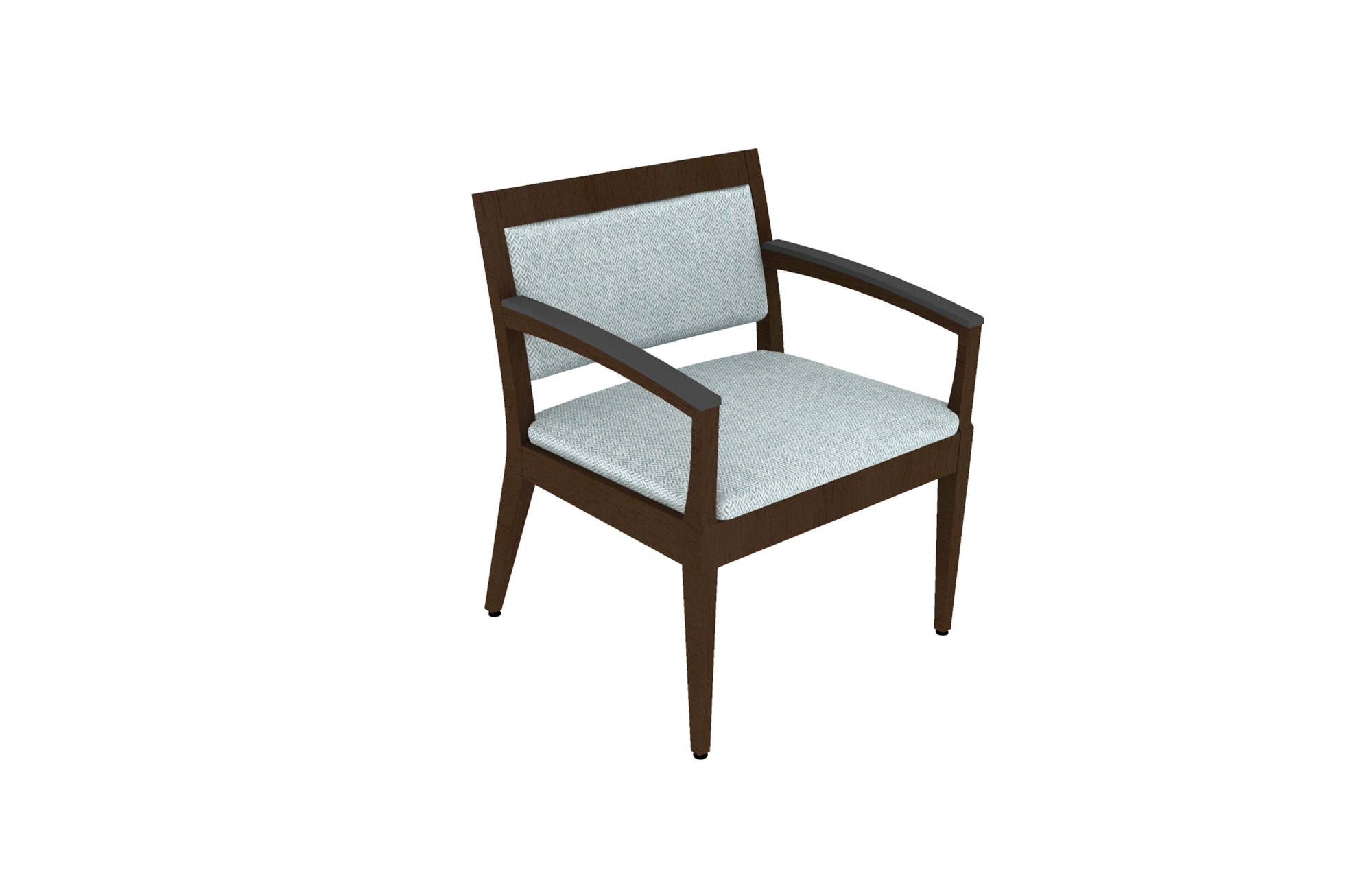 Single Seat Chair with Clean Out Back and Arm Caps (395HC with BLKCAP)