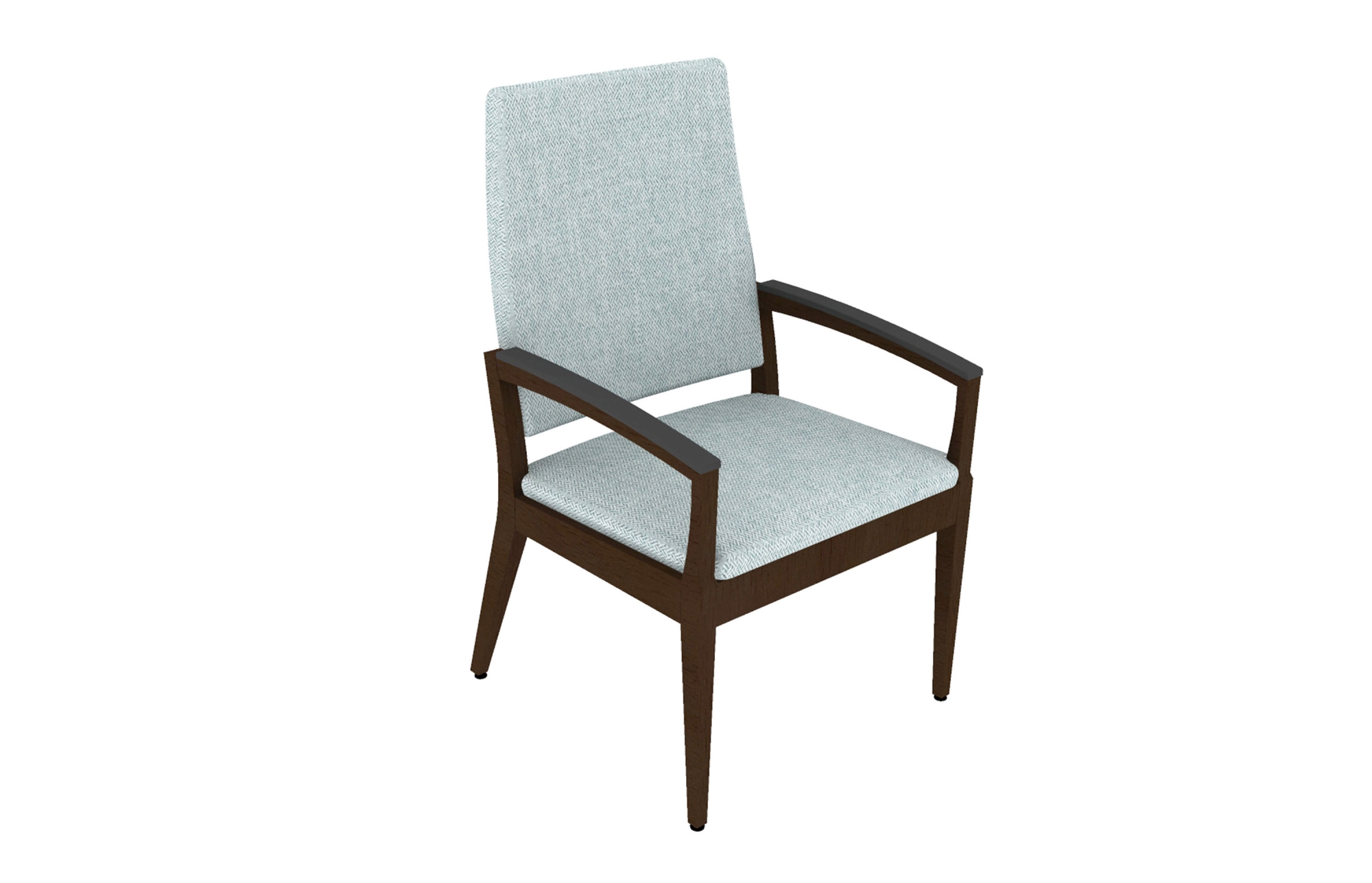 Patient Chair with Clean Out Back and Arm Caps (397HP with BLKCAP)