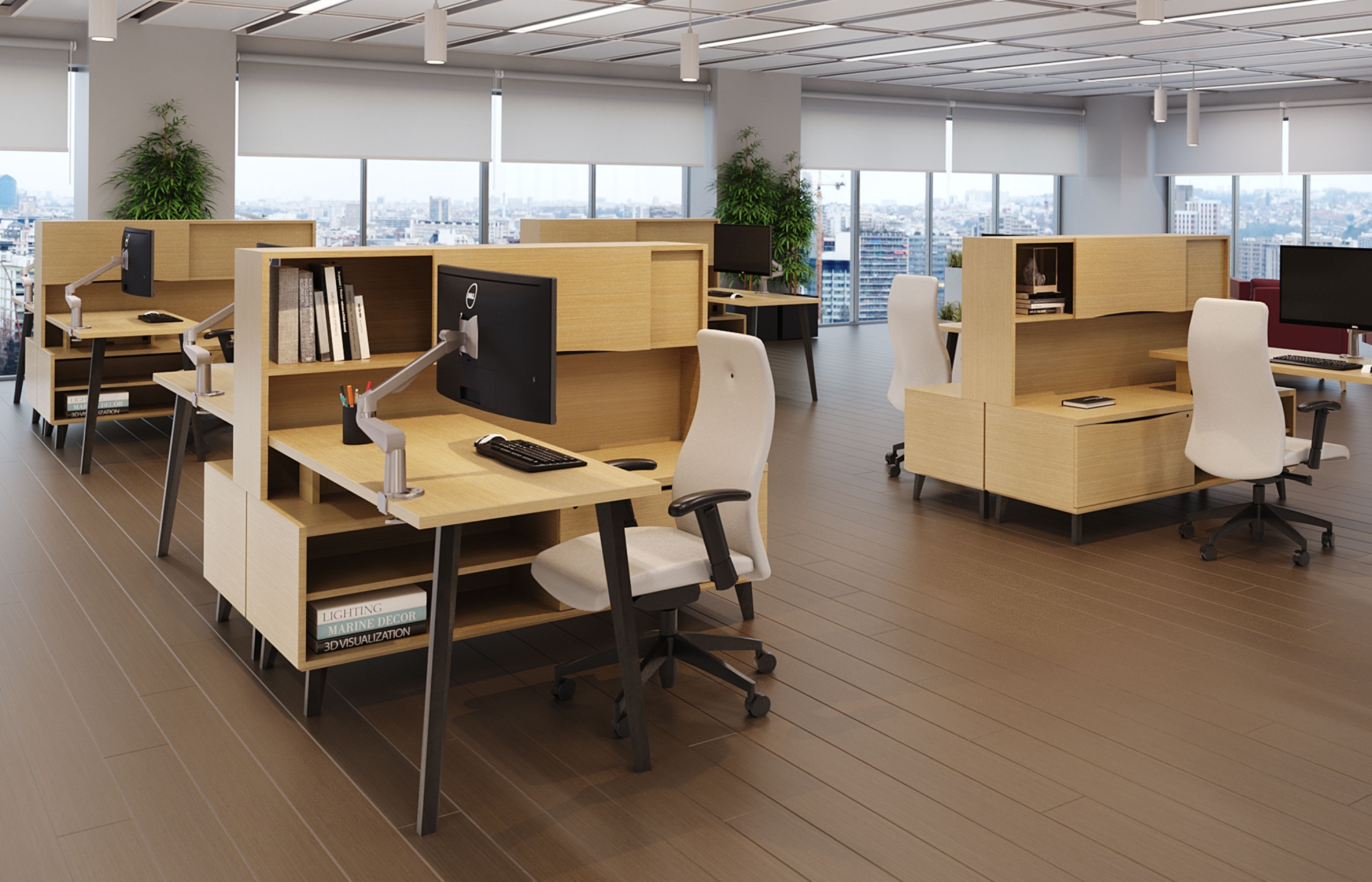 indiana furniture iconic open plan rockstar monitor arms