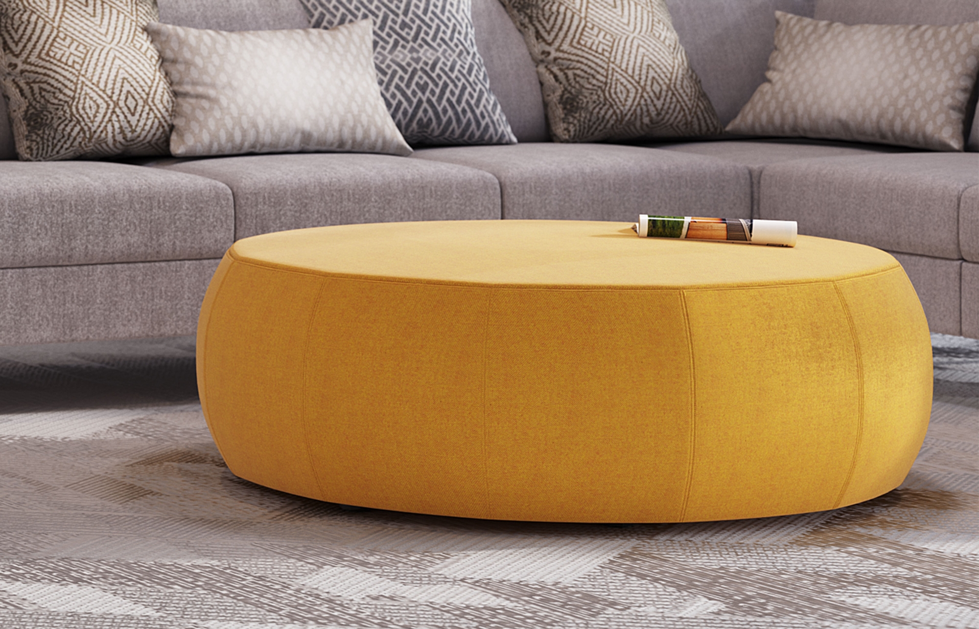 Indiana Furniture, With its combination of stylish design and distinctive upholstery, Runna Pouffes express luxury and