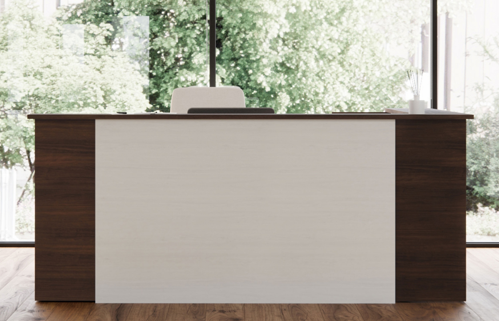 indiana furniture canvas reception contrasting overlay transaction counter clutch