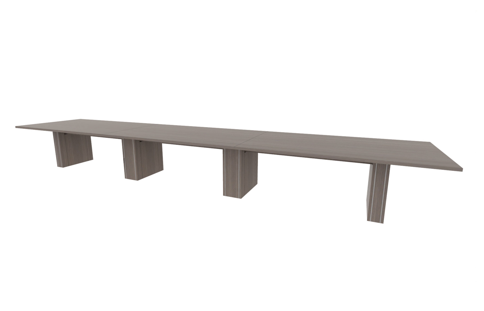 48"x240" Rectangle Top in HPL with 6"/10" Rectangle Accent Bases (88-48240RT with 88-24202C610RAB)