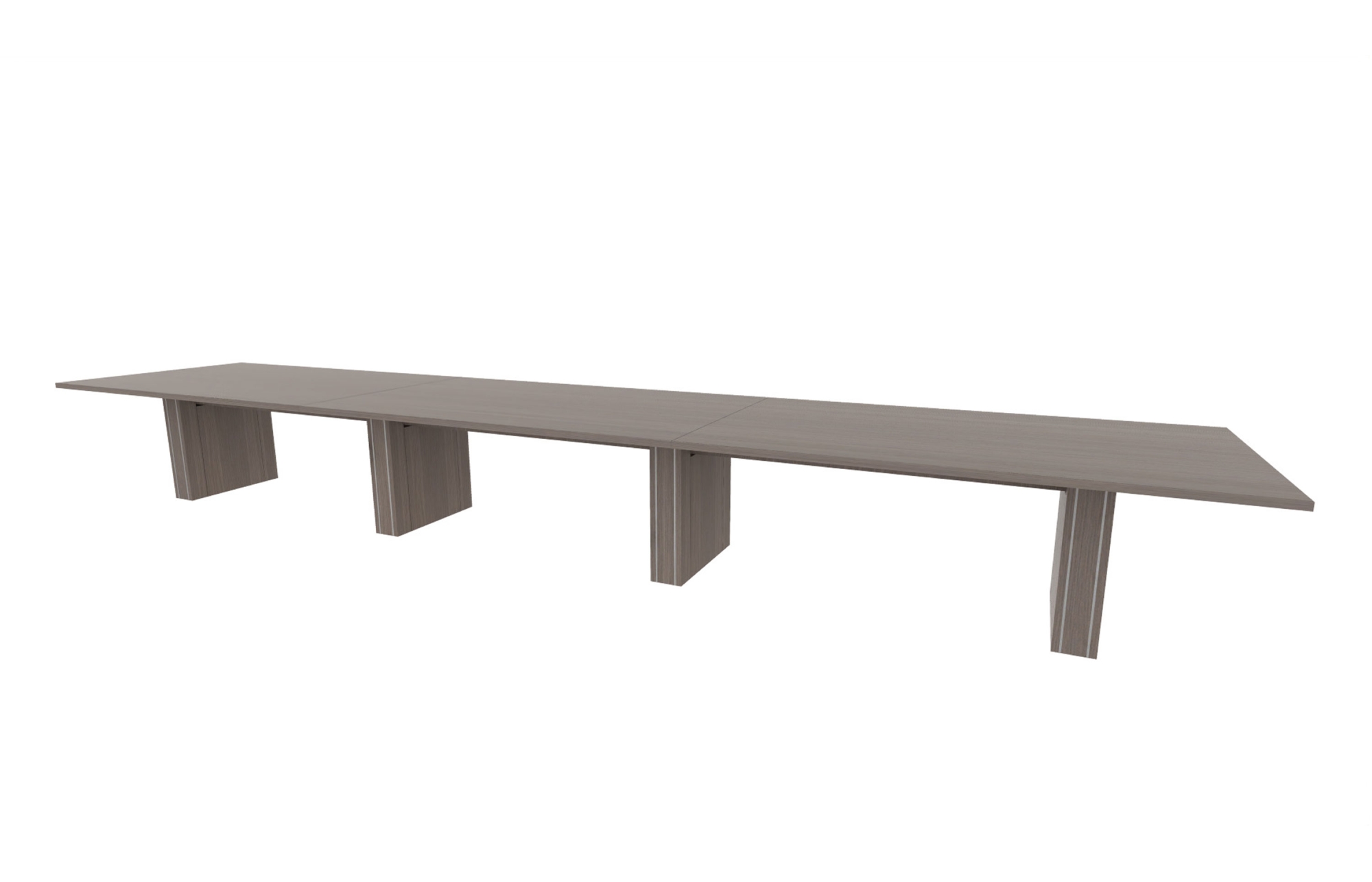 48"x240" Rectangle Top in HPL with 6" Rectangle Accent Bases (88-48240RT with 88-2420206RAB)