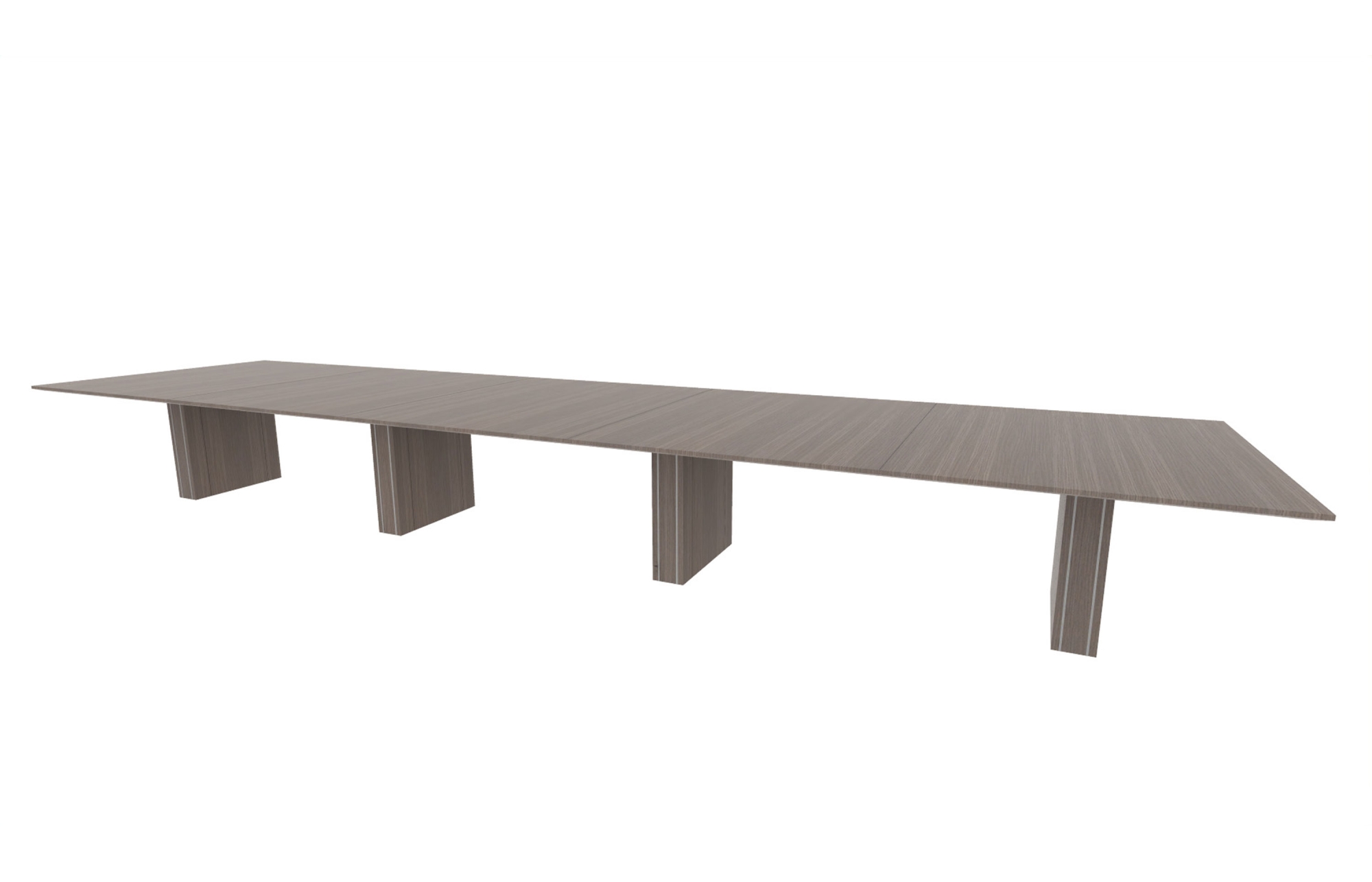 60"x240" Rectangle Top in Veneer with 6" Rectangle Accent Bases (88-60240RT with 88-2420206RAB)