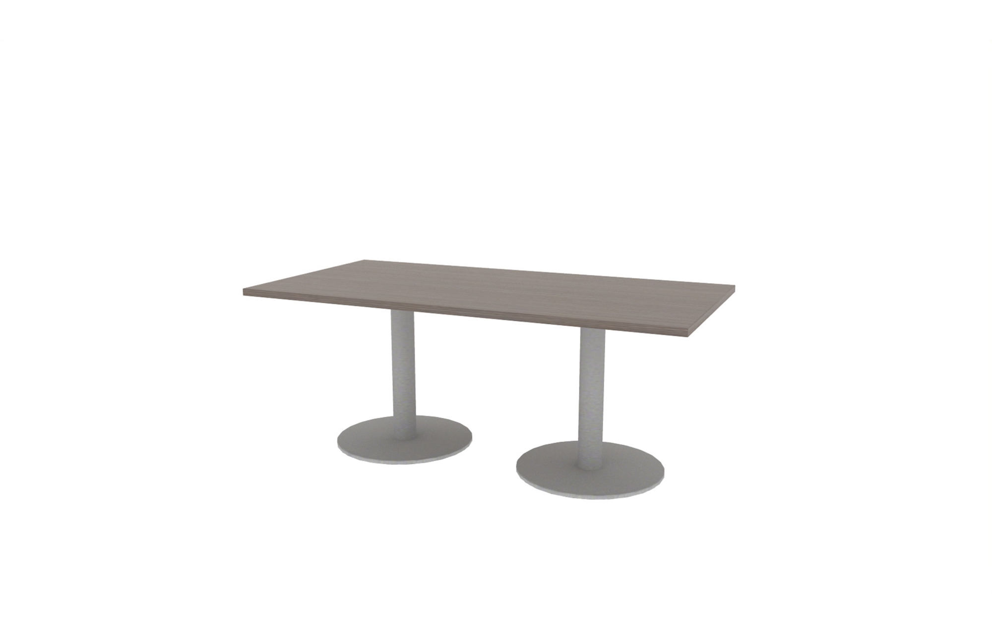 36"x72" Rectangle Top in HPL with Aluminum Disc Bases (88-3672RT with 01-2430DBA)