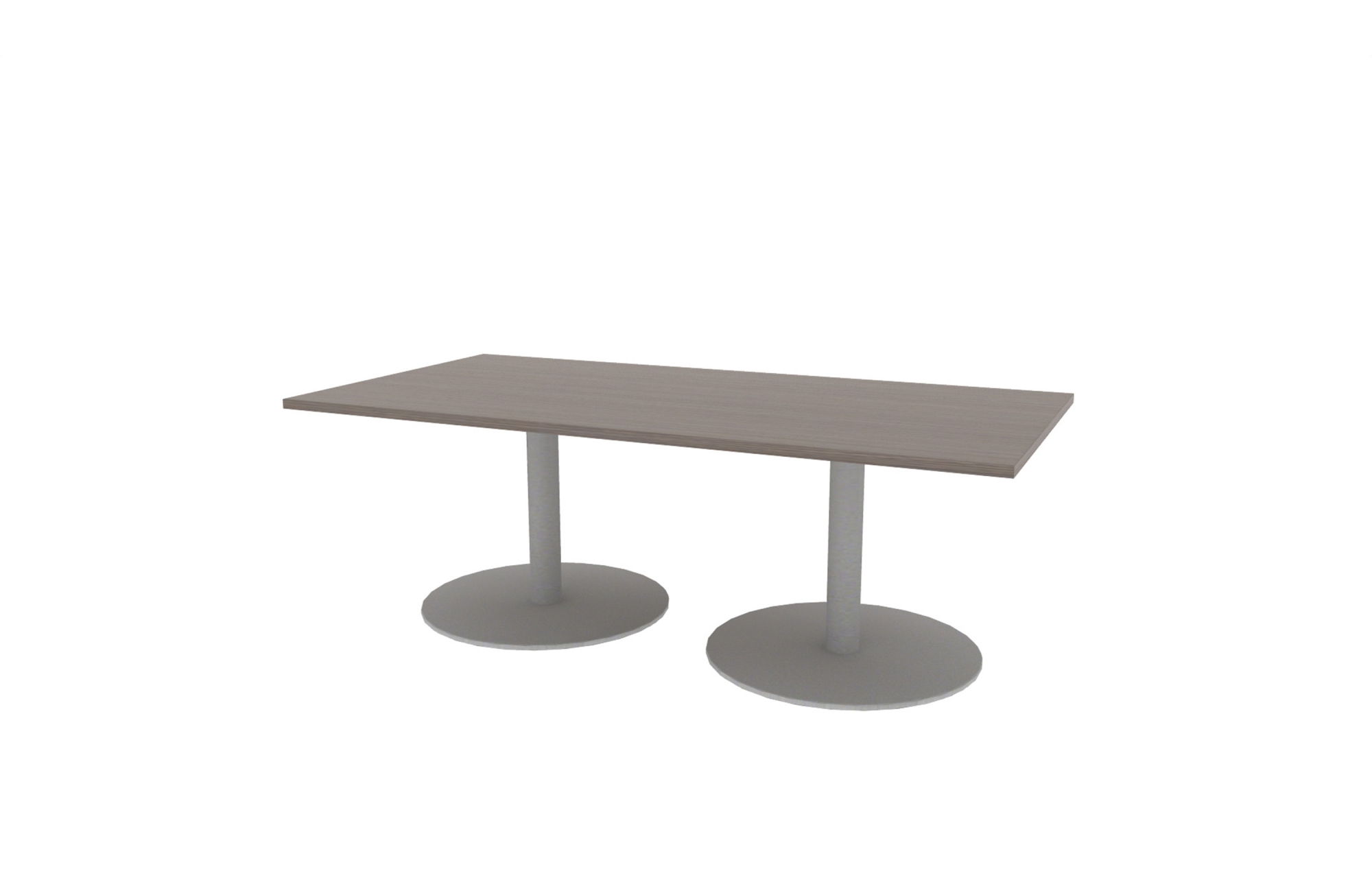 42"x84" Rectangle Top in HPL with Aluminum Disc Bases (88-4284RT with 01-3230DBA)