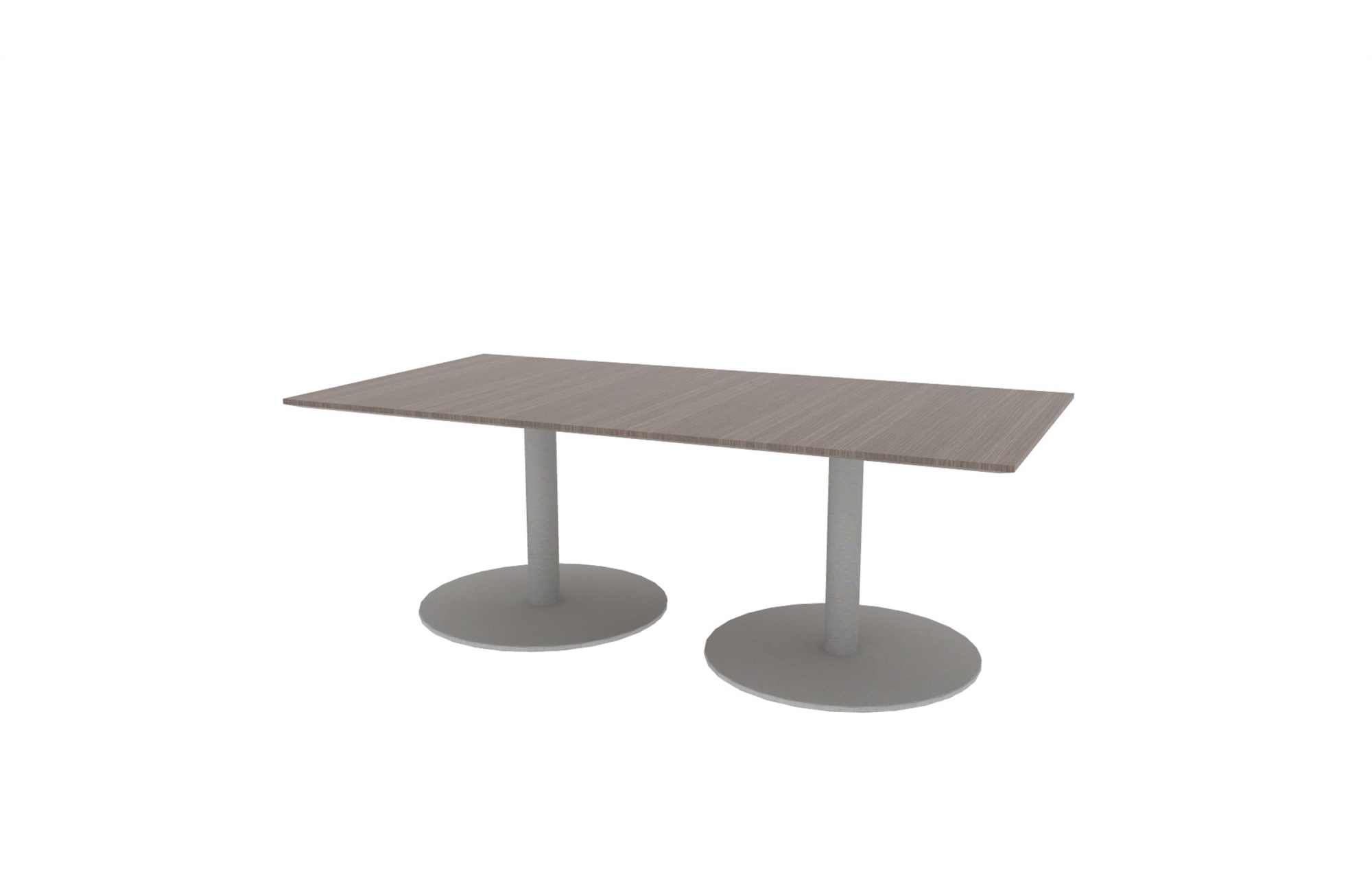 42"x84" Rectangle Top in Veneer with Aluminum Disc Bases (88-4284RT with 01-3230DBA)