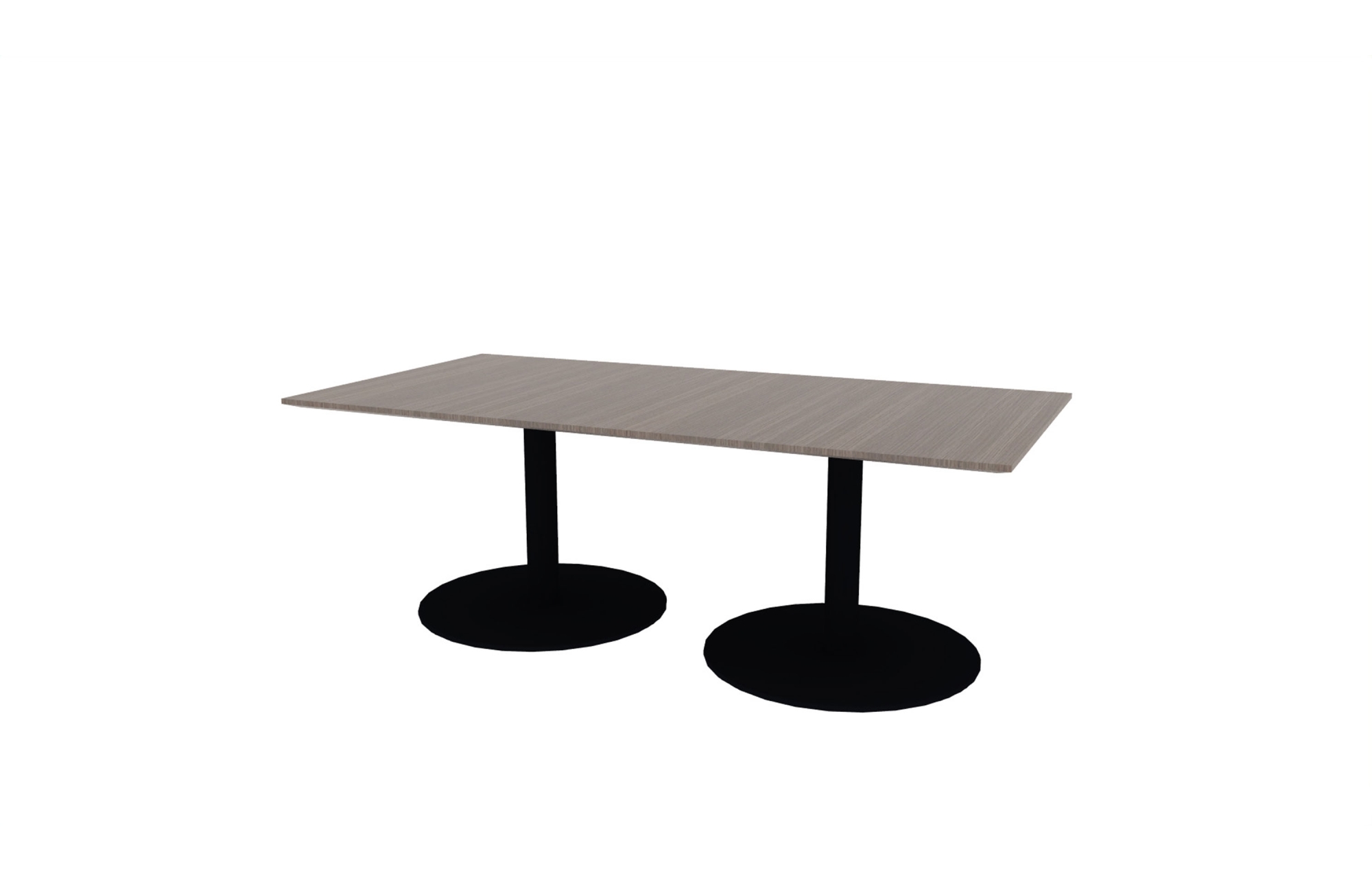 42"x84" Rectangle Top in Veneer with Black Disc Bases (88-4284RT with 01-3230DBB)