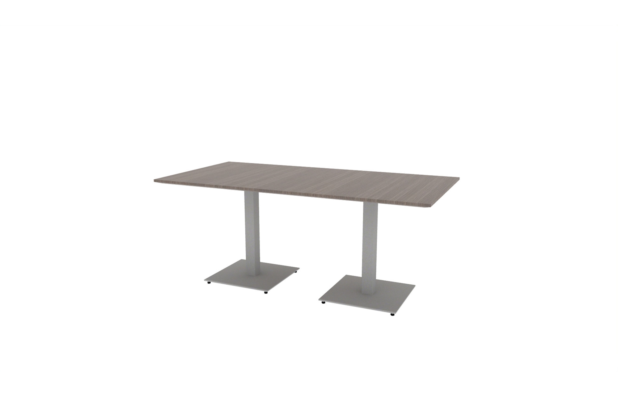 36"x72" Rectangle Top in Veneer with Aluminum Square Bases (88-3672RT with 01-2030SBA)