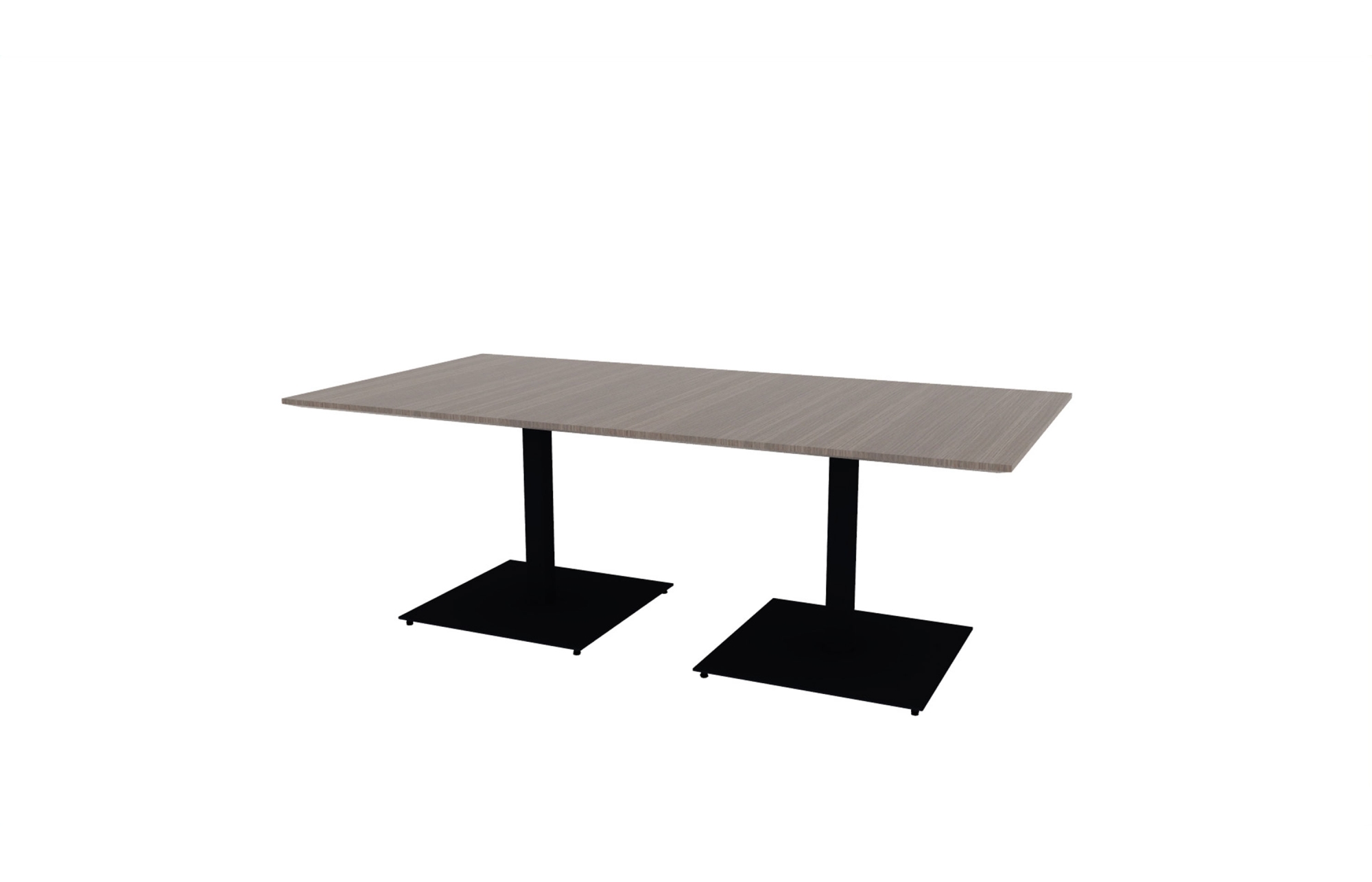 42"x84" Rectangle Top in Veneer with Black Square Bases (88-4284RT with 01-2630SBB)