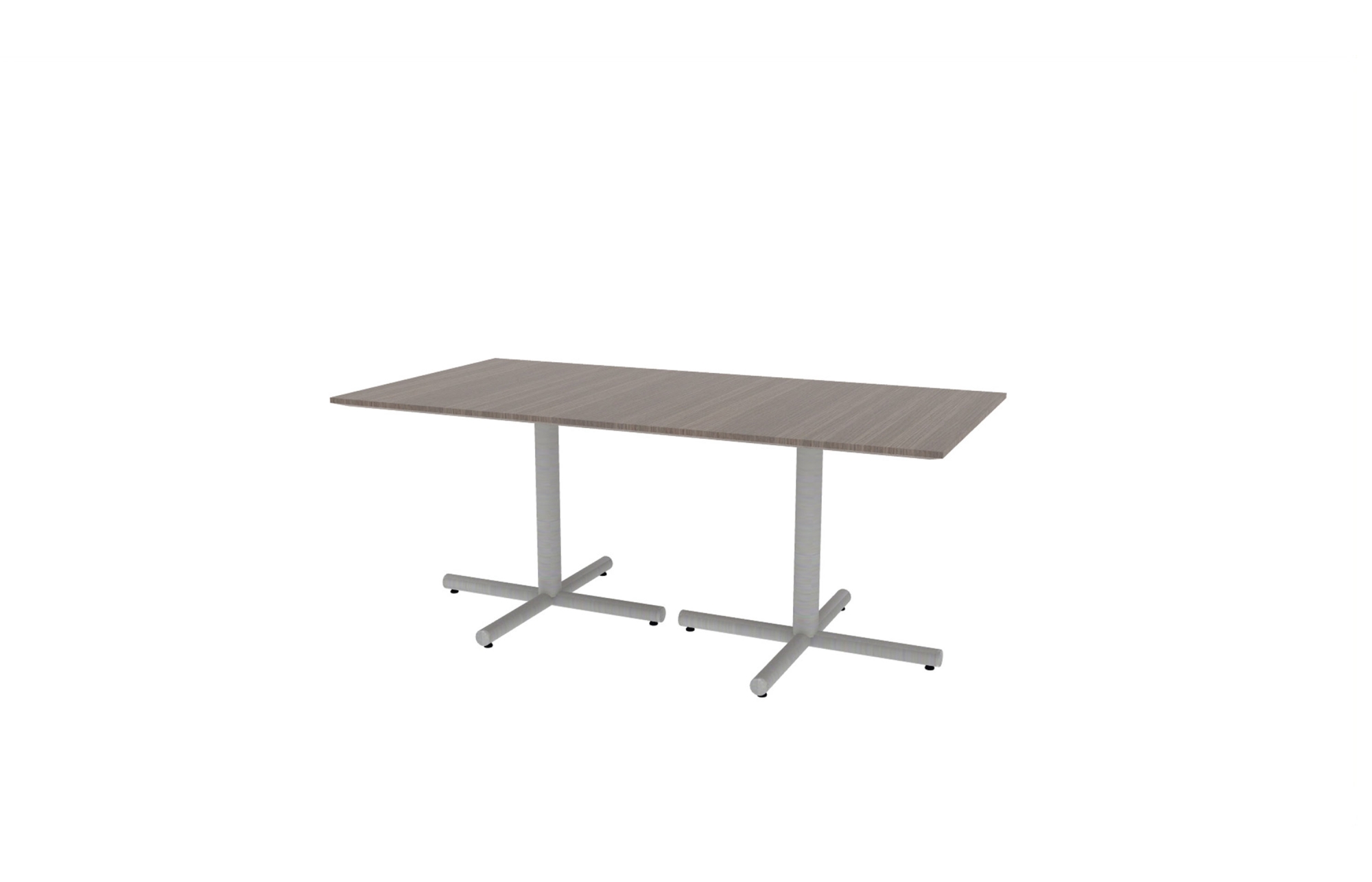 36"x72" Rectangle Top in Veneer with Aluminum Tubular X Bases (88-3672RT with 01-3230TXA)