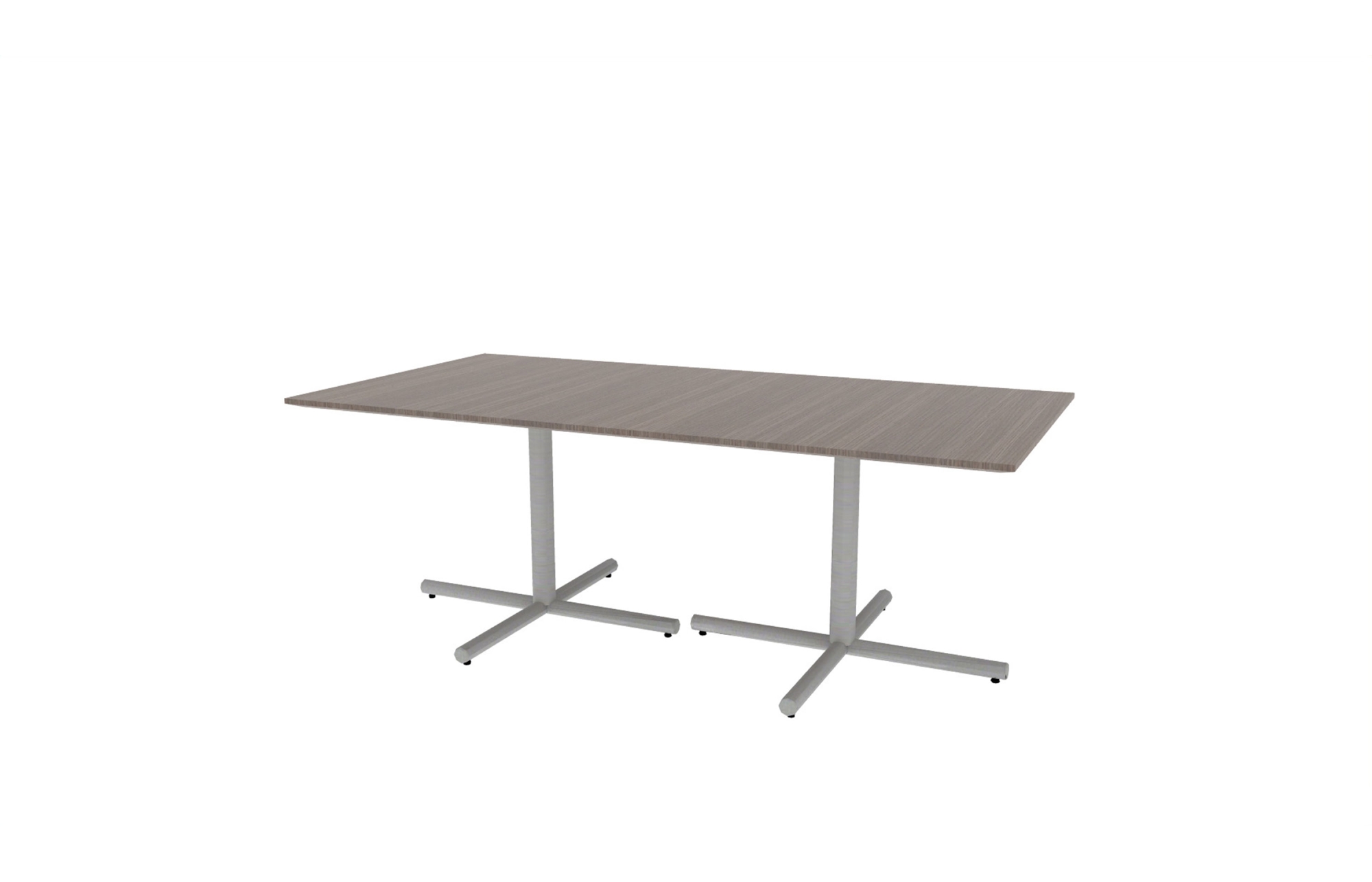 42"x84" Rectangle Top in Veneer with Aluminum Tubular X Bases (88-4284RT with 01-3830TXA)