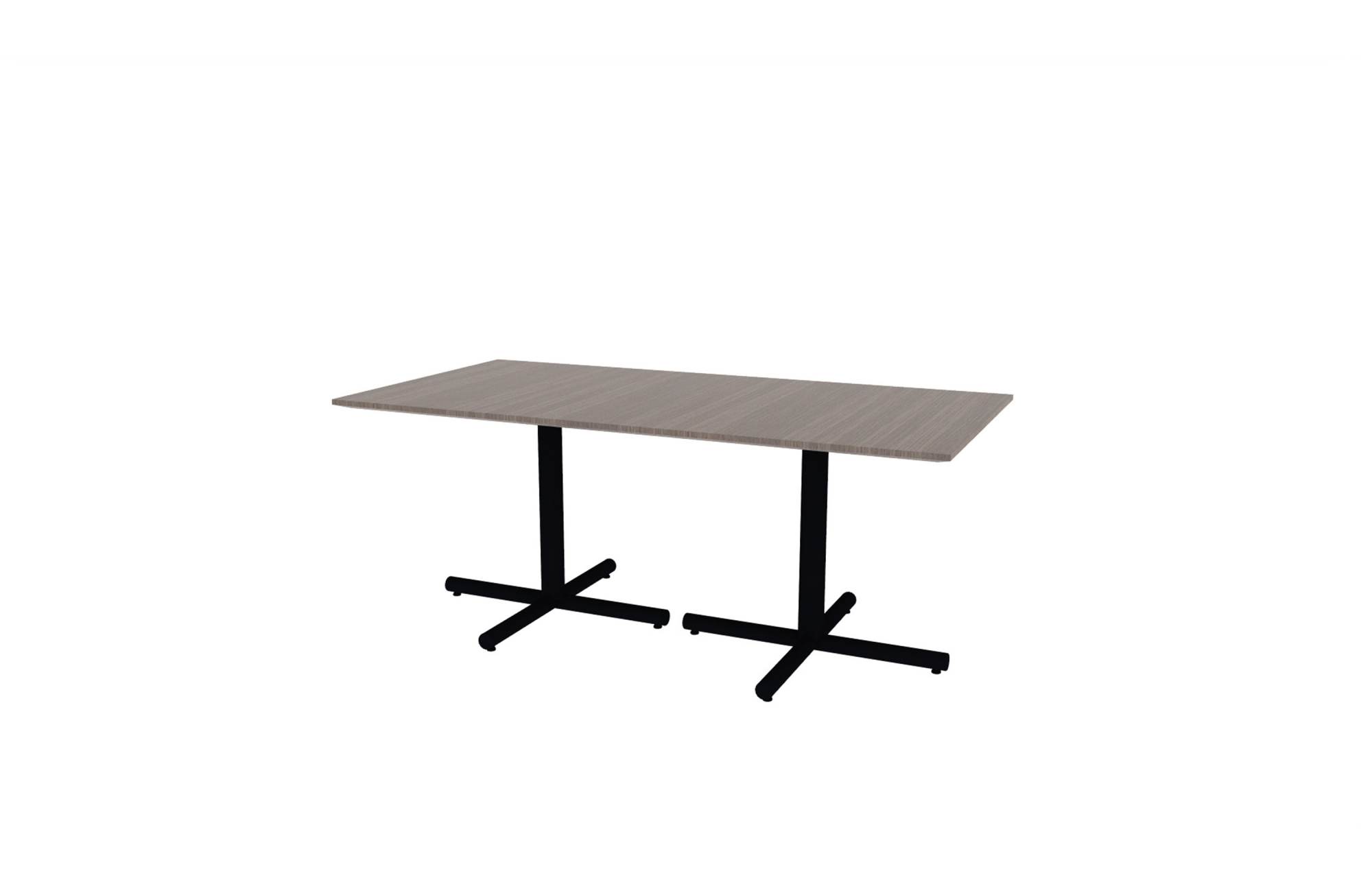 36"x72" Rectangle Top in Veneer with Black Tubular X Bases (88-3672RT with 01-3230TXB)