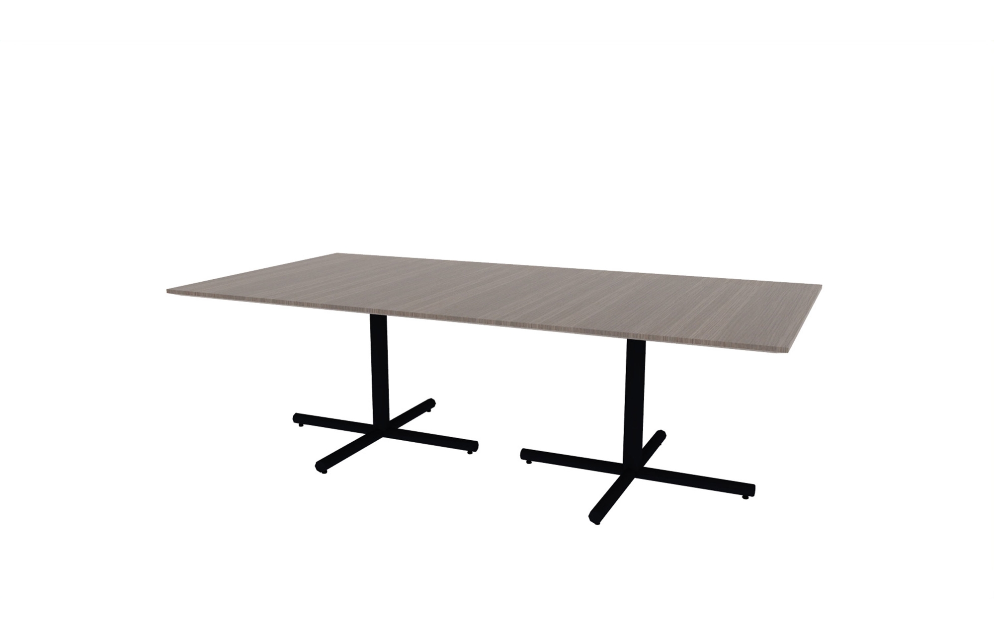 48"x96" Rectangle Top in Veneer with Black Tubular X Bases (88-4896RT with 01-3830TXB)