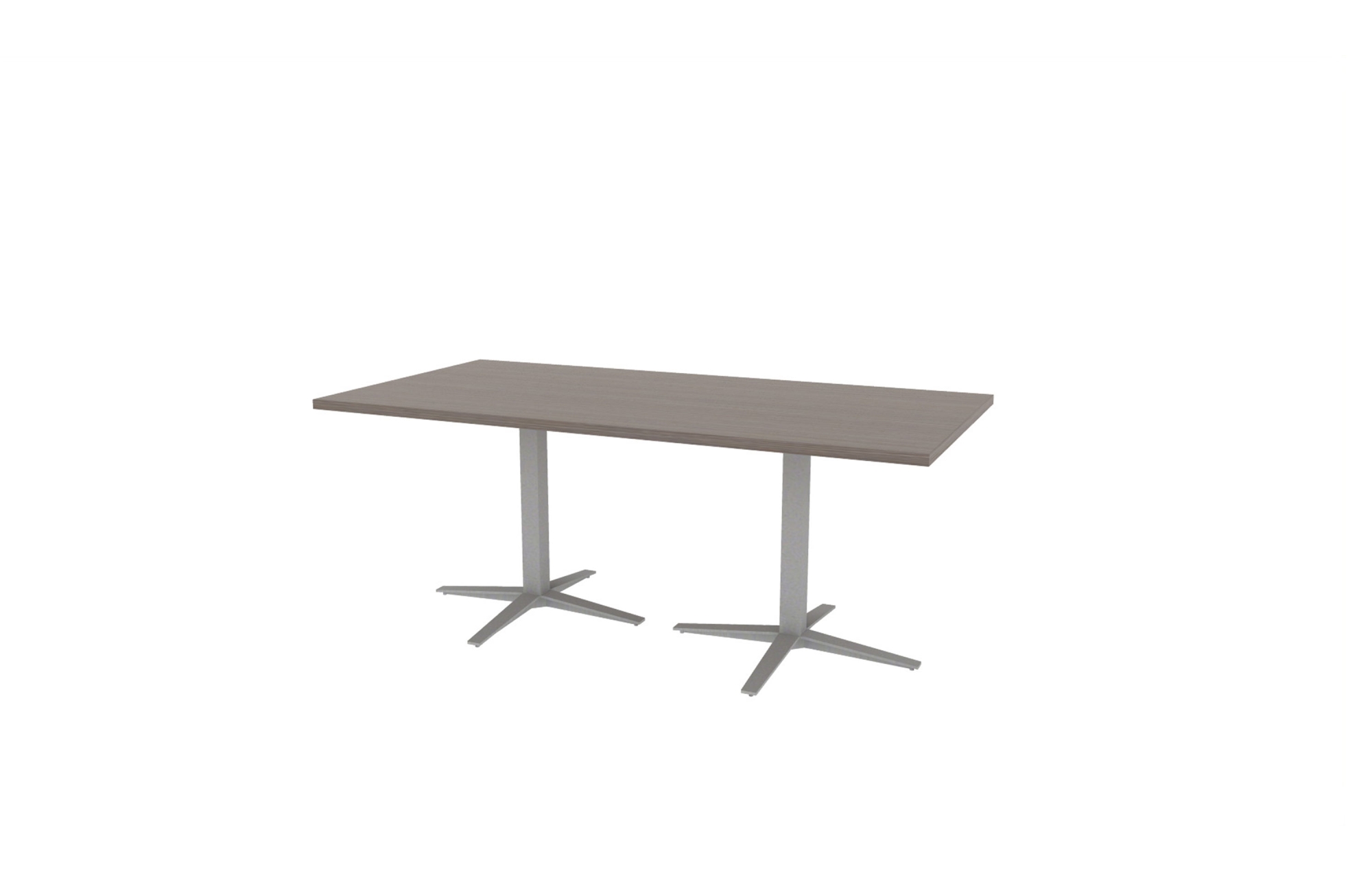 36"x72" Rectangle Top in HPL with Aluminum X Bases (88-3672RT with 08-2030SXBA)