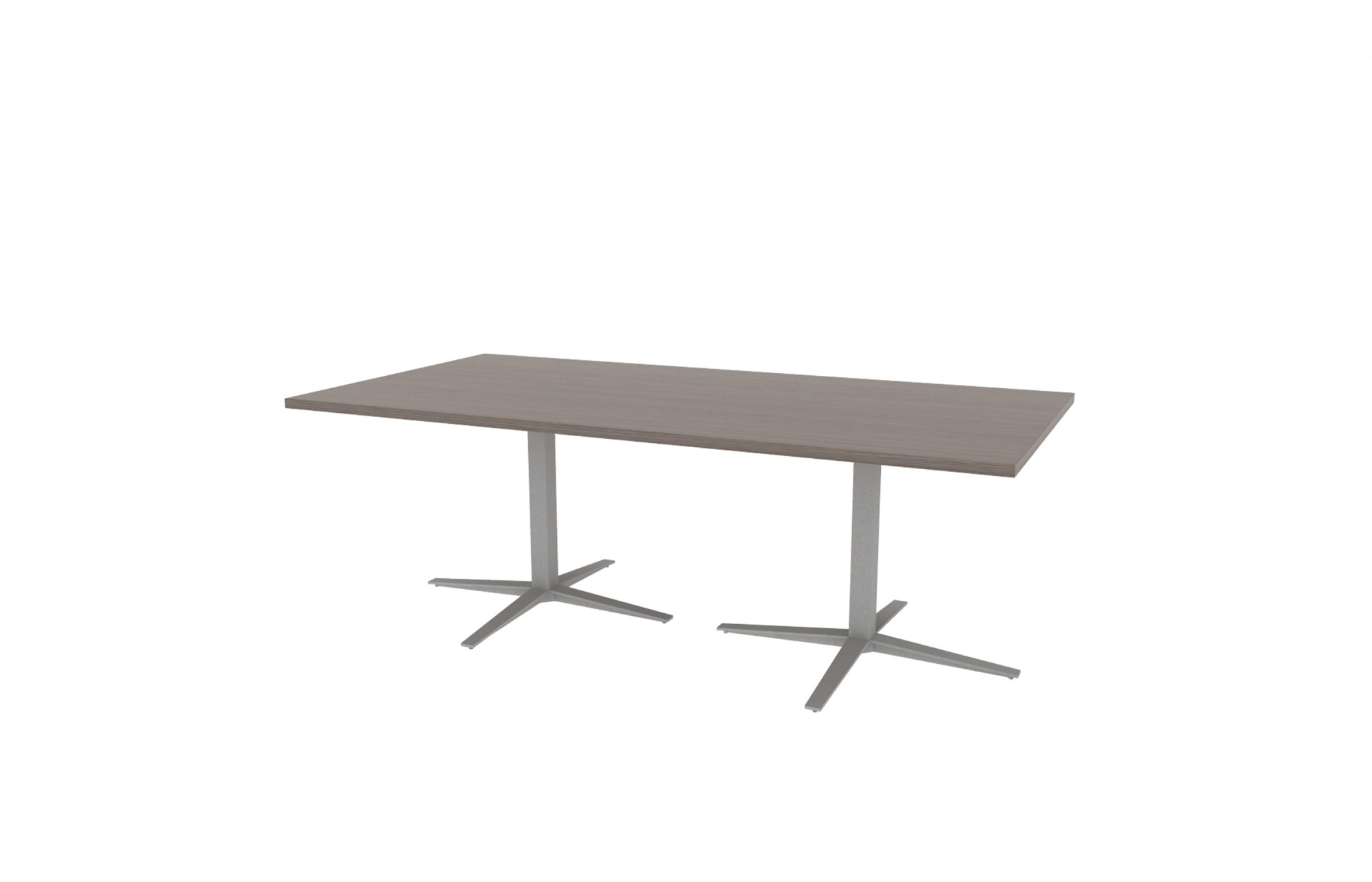 42"x84" Rectangle Top in HPL with Aluminum X Bases (88-4284RT with 08-2630LXBA)