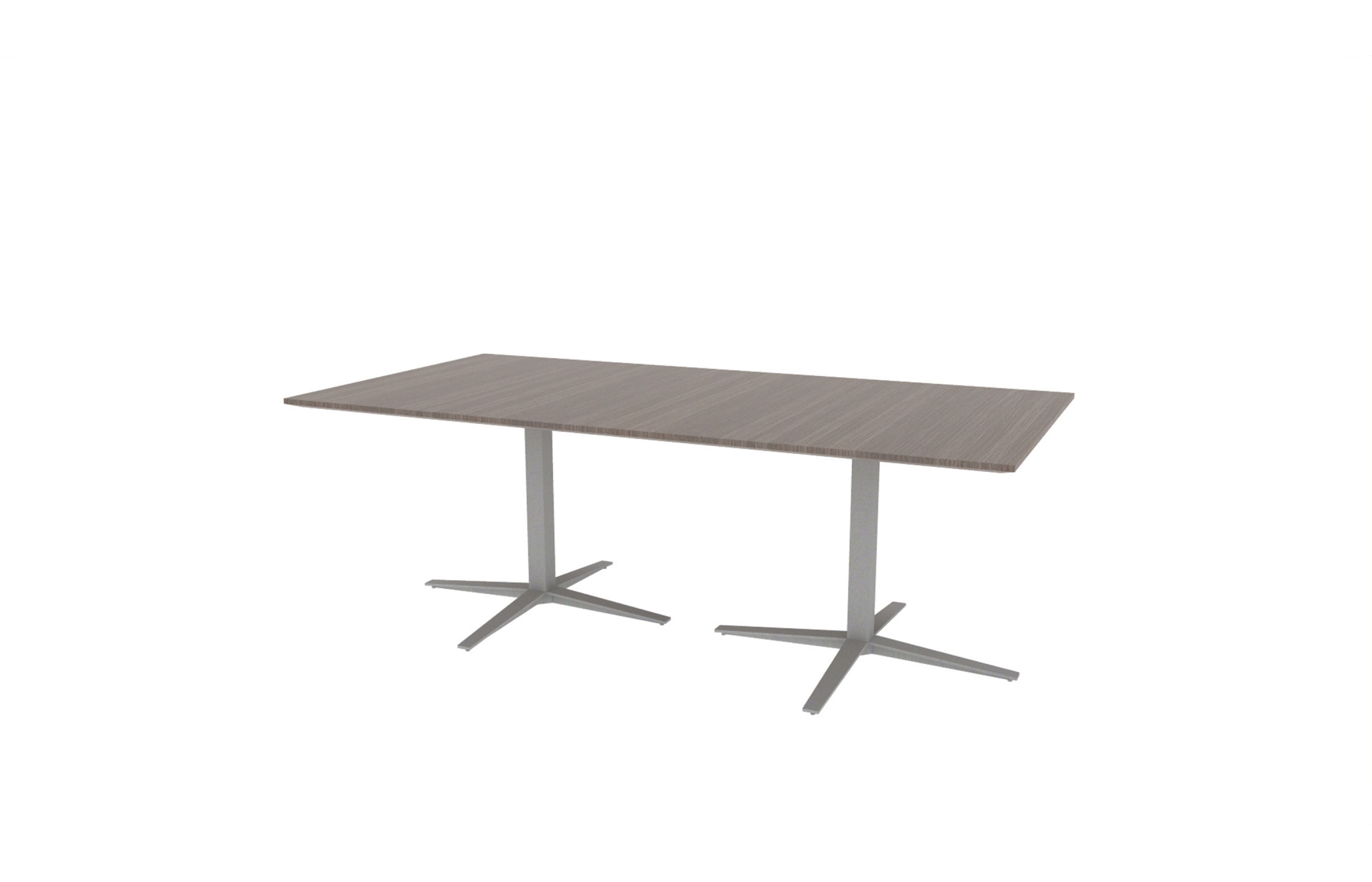 42"x84" Rectangle Top in Veneer with Aluminum X Bases (88-4284RT with 08-2630LXBA)