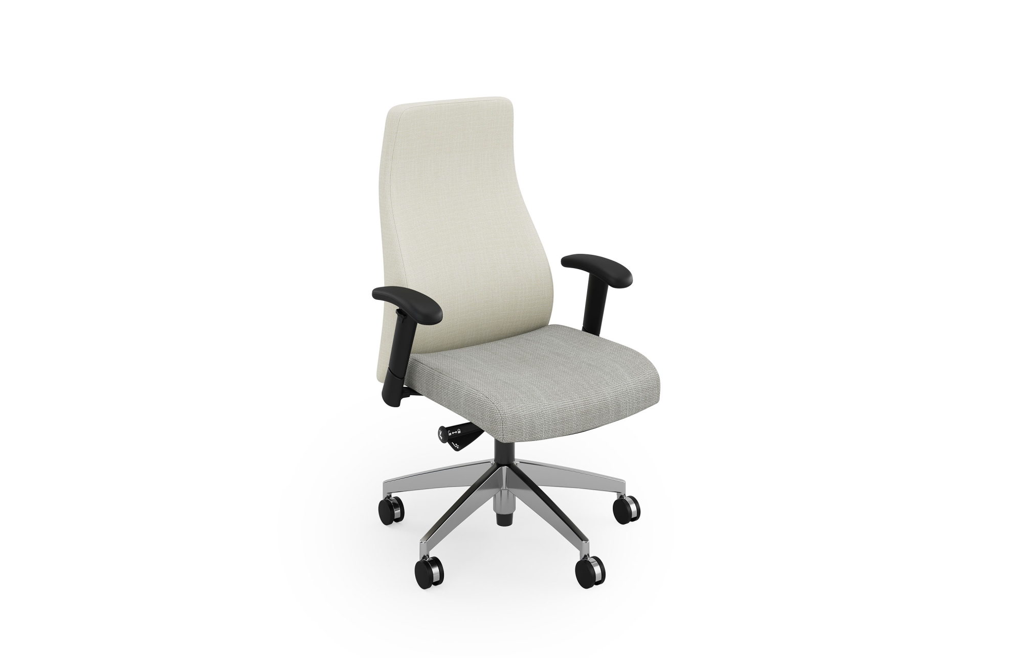 Headliner High Back with T Arms and Contrasting Fabrics (100H)