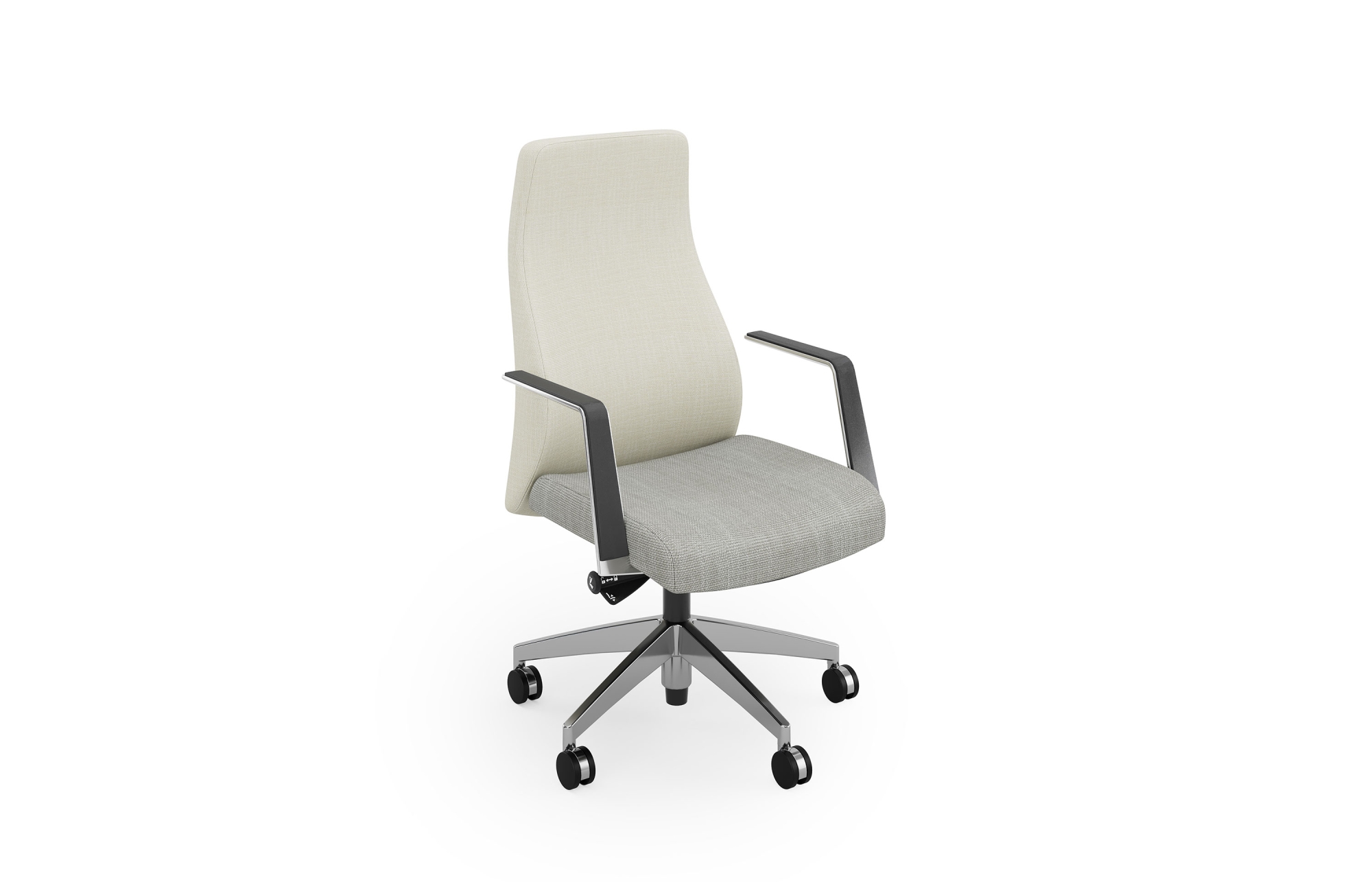 Headliner High Back with Fixed Cantilever Arms and Contrasting Fabrics (100H)