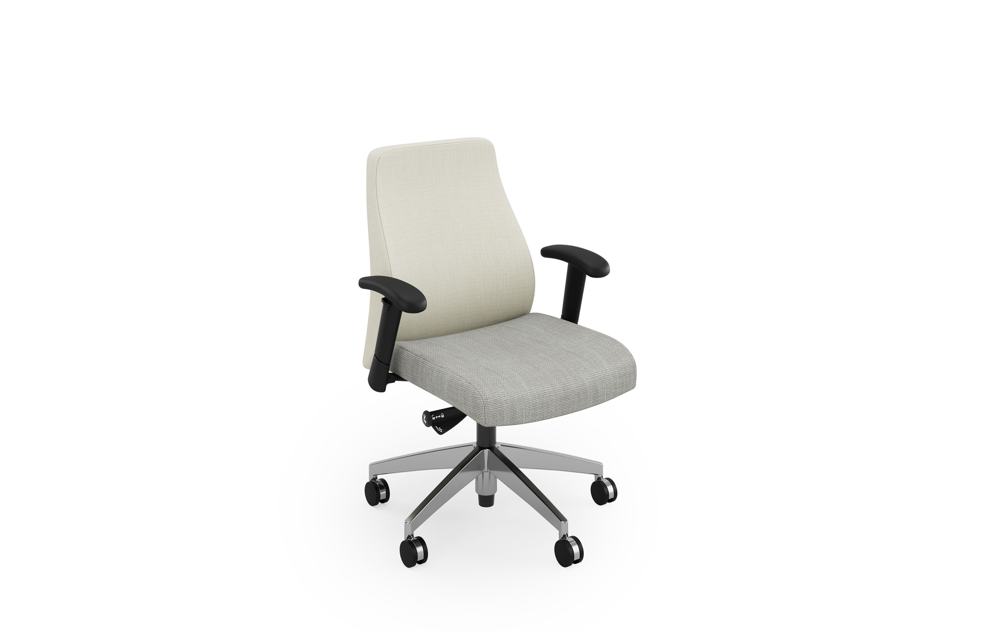 Headliner Mid Back with T Arms and Contrasting Fabrics (101H)