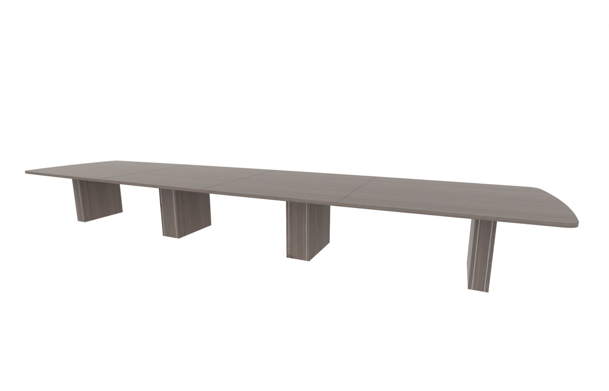 60"x240" Modern Rectangle Top in HPL with 6"/10" Rectangle Accent Bases (88-60240MR with 88- 24202C610RAB)