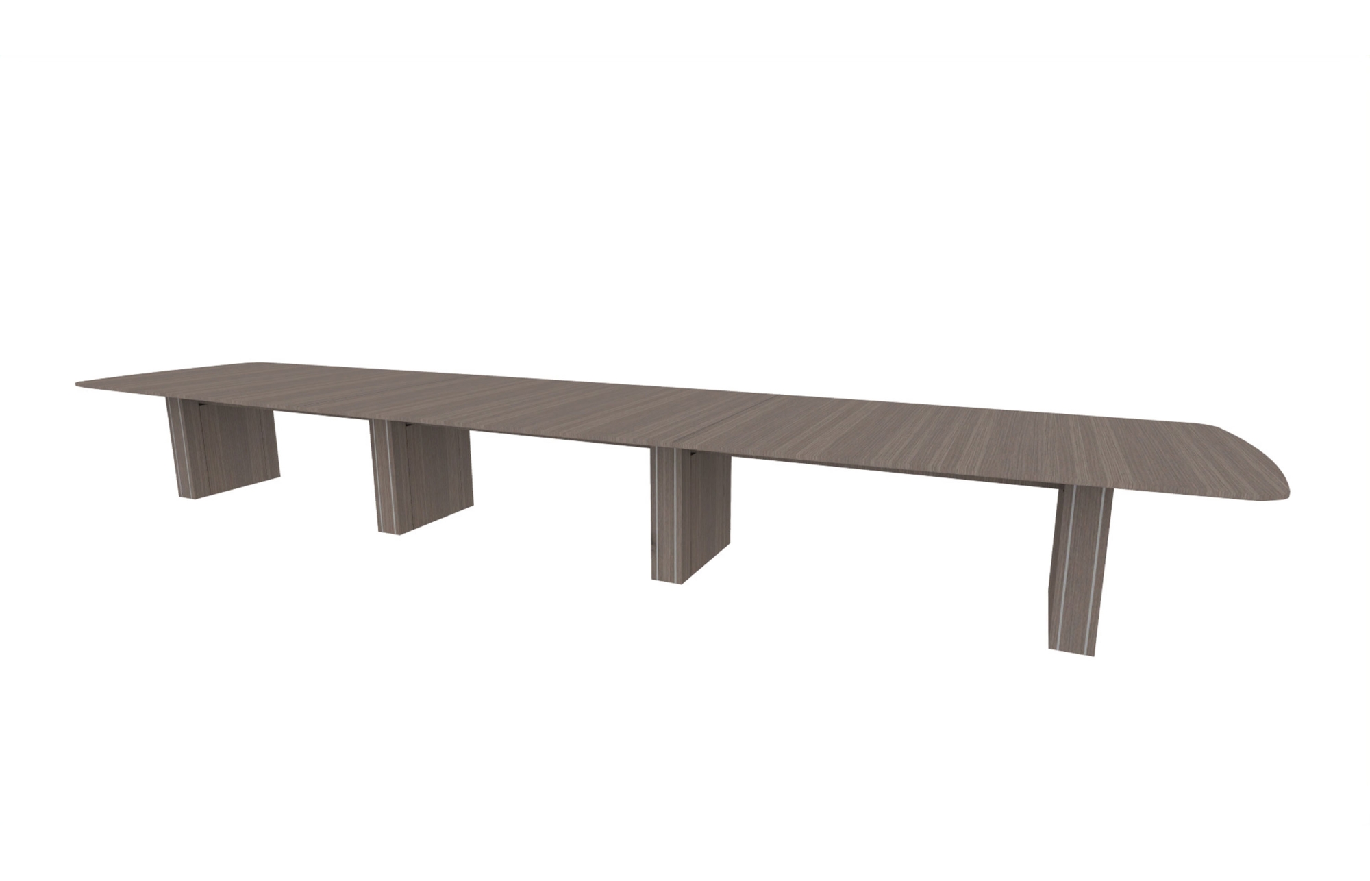 54"x240" Modern Rectangle Top in Veneer with 6" Rectangle Accent Bases (88-54240MR with 88- 2420206RAB)