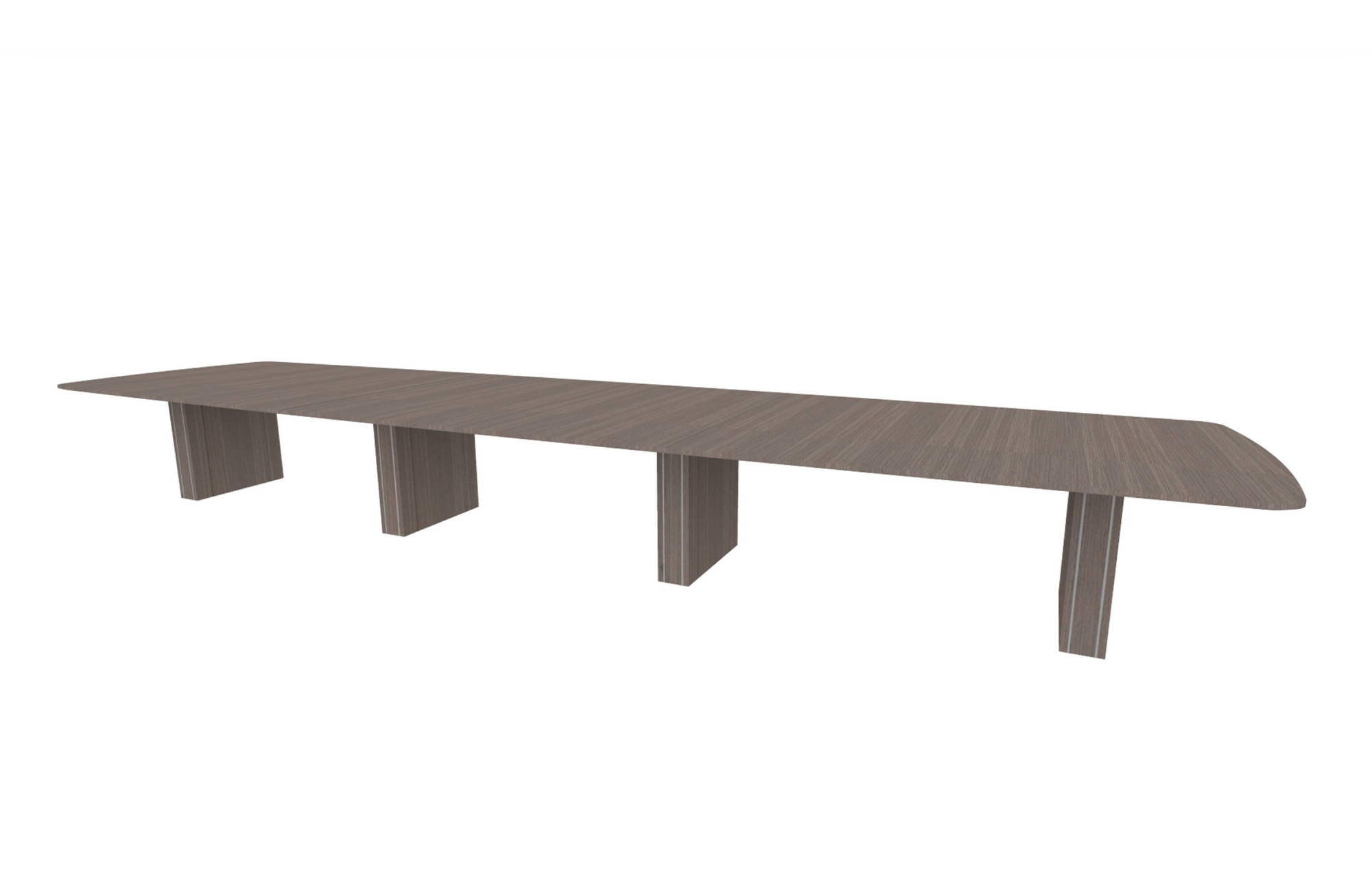 60"x240" Modern Rectangle Top in Veneer with 6" Rectangle Accent Bases (88-60240MR with 88- 2420206RAB)