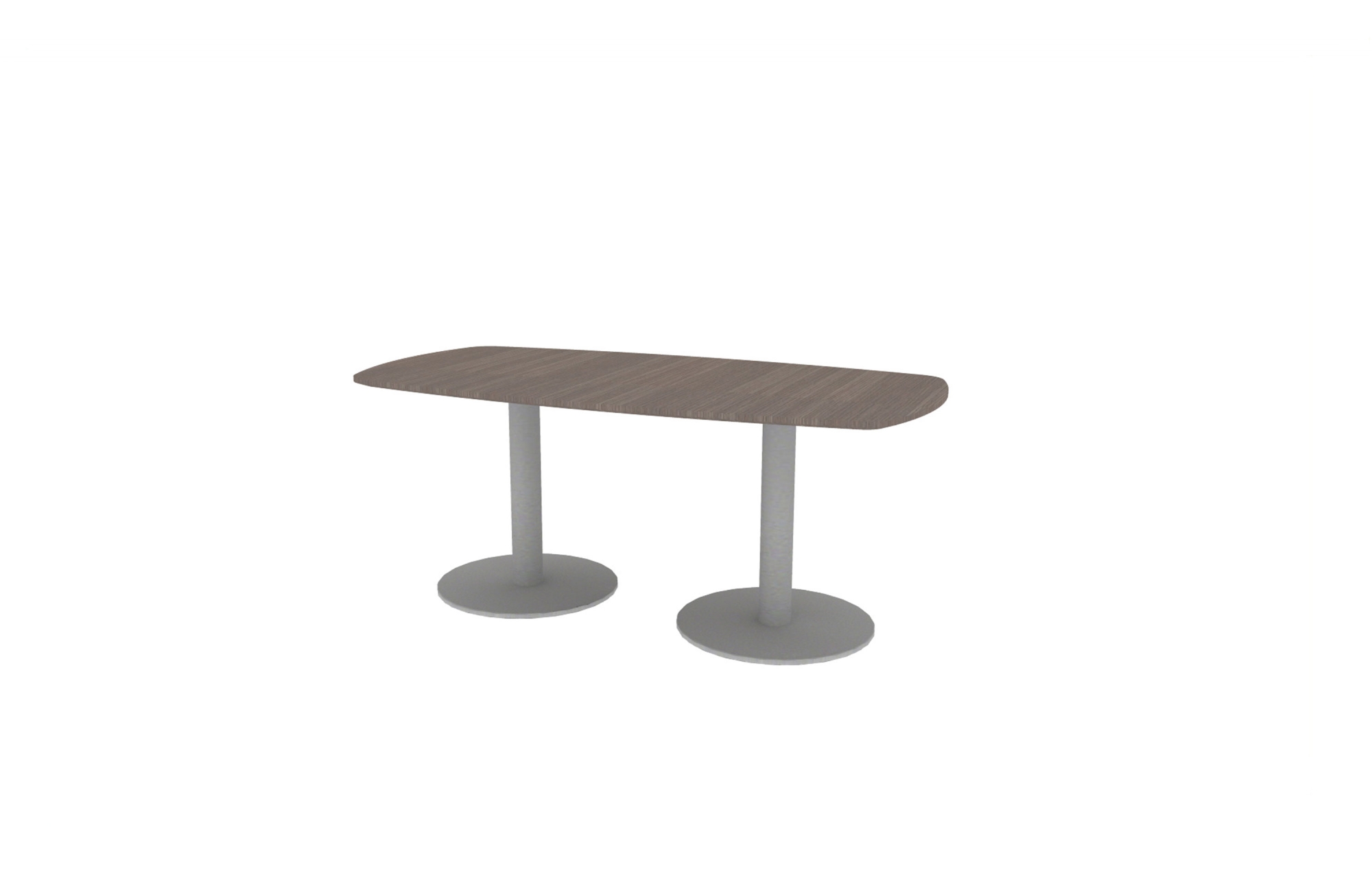 36"x72" Modern Rectangle Top in Veneer with Aluminum Disc Bases (88-3672MR with 01-2430DBA)