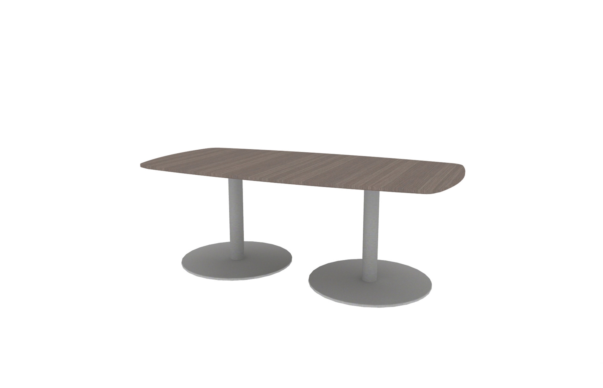 42"x84" Modern Rectangle Top in Veneer with Aluminum Disc Bases (88-4284MR with 01-3230DBA)