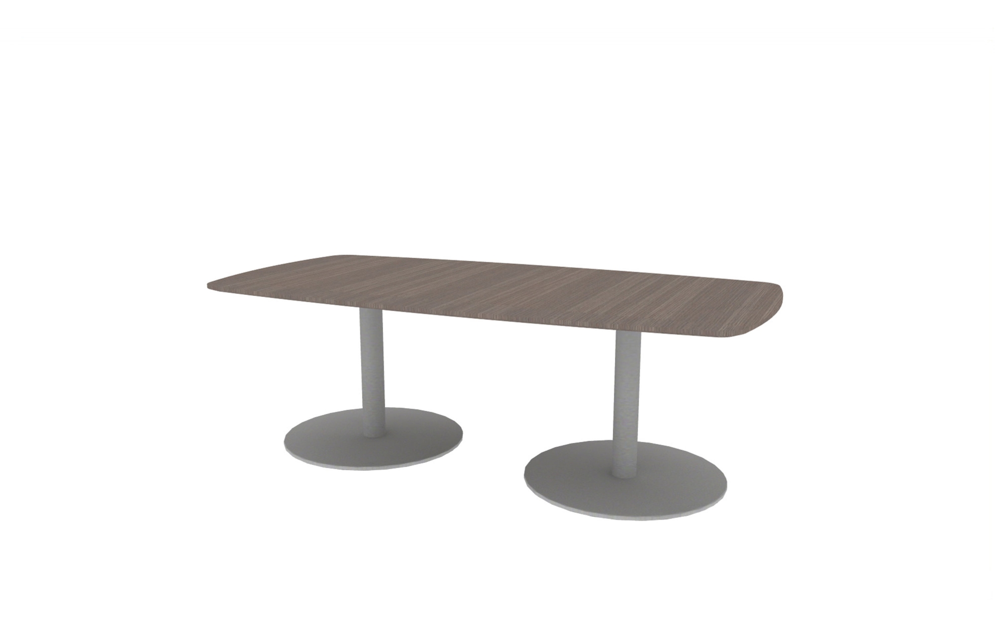 48"x96" Modern Rectangle Top in Veneer with Aluminum Disc Bases (88-4896MR with 01-3230DBA)