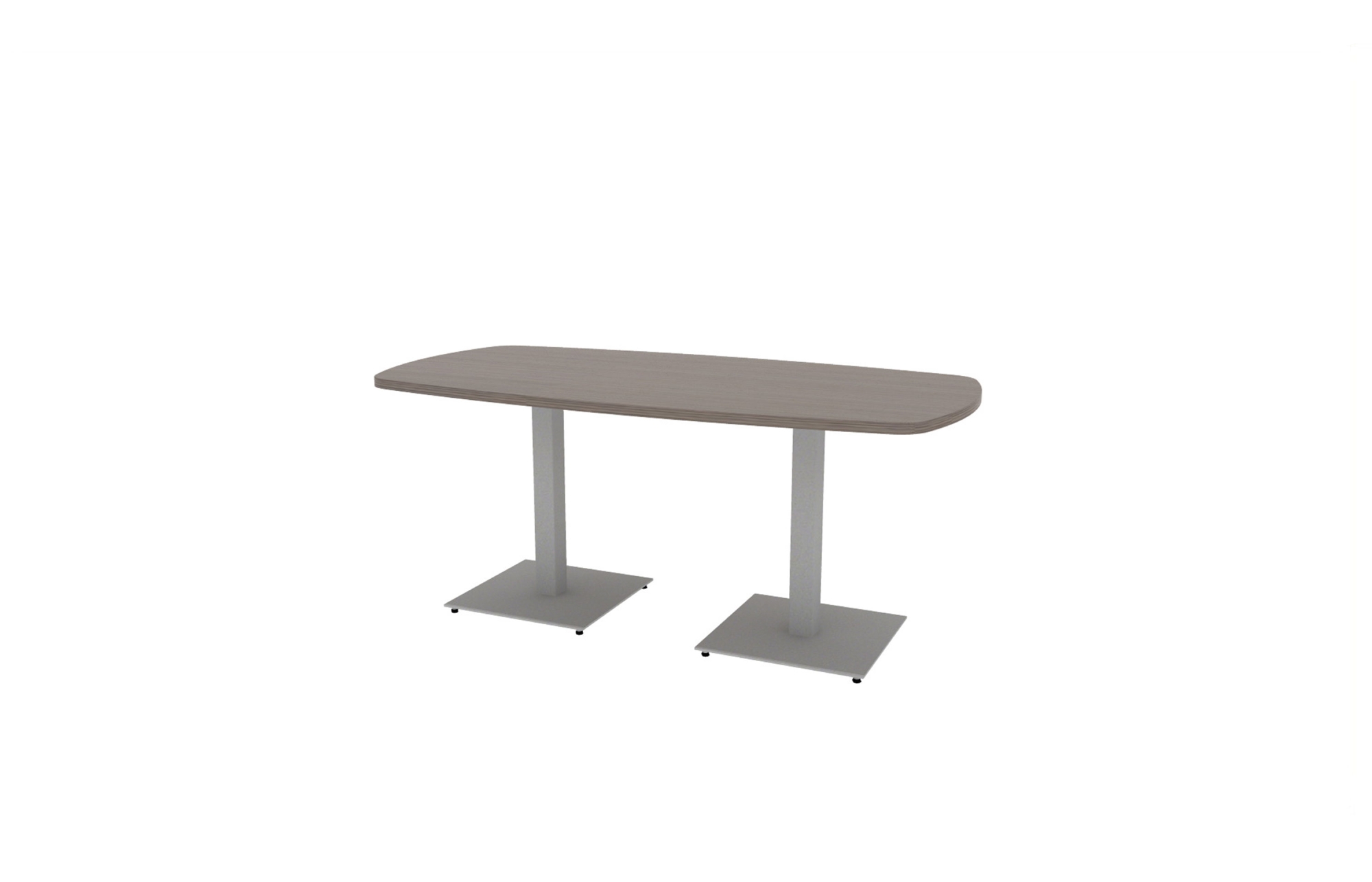 36"x72" Modern Rectangle Top in HPL with Aluminum Square Bases (88-3672MR with 01-2030SBA)