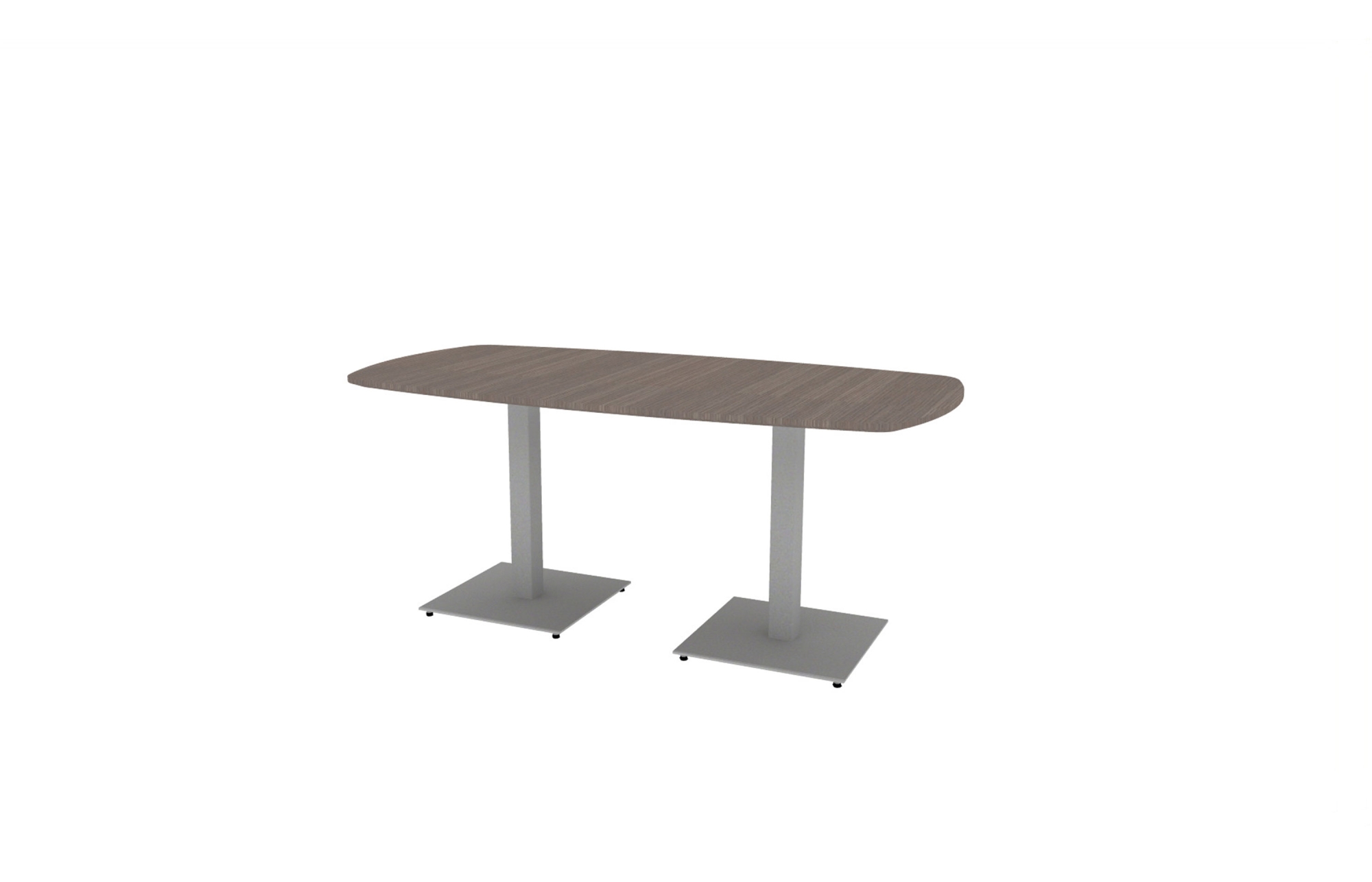 36"x72" Modern Rectangle Top in Veneer with Aluminum Square Bases (88-3672MR with 01-2030SBA)