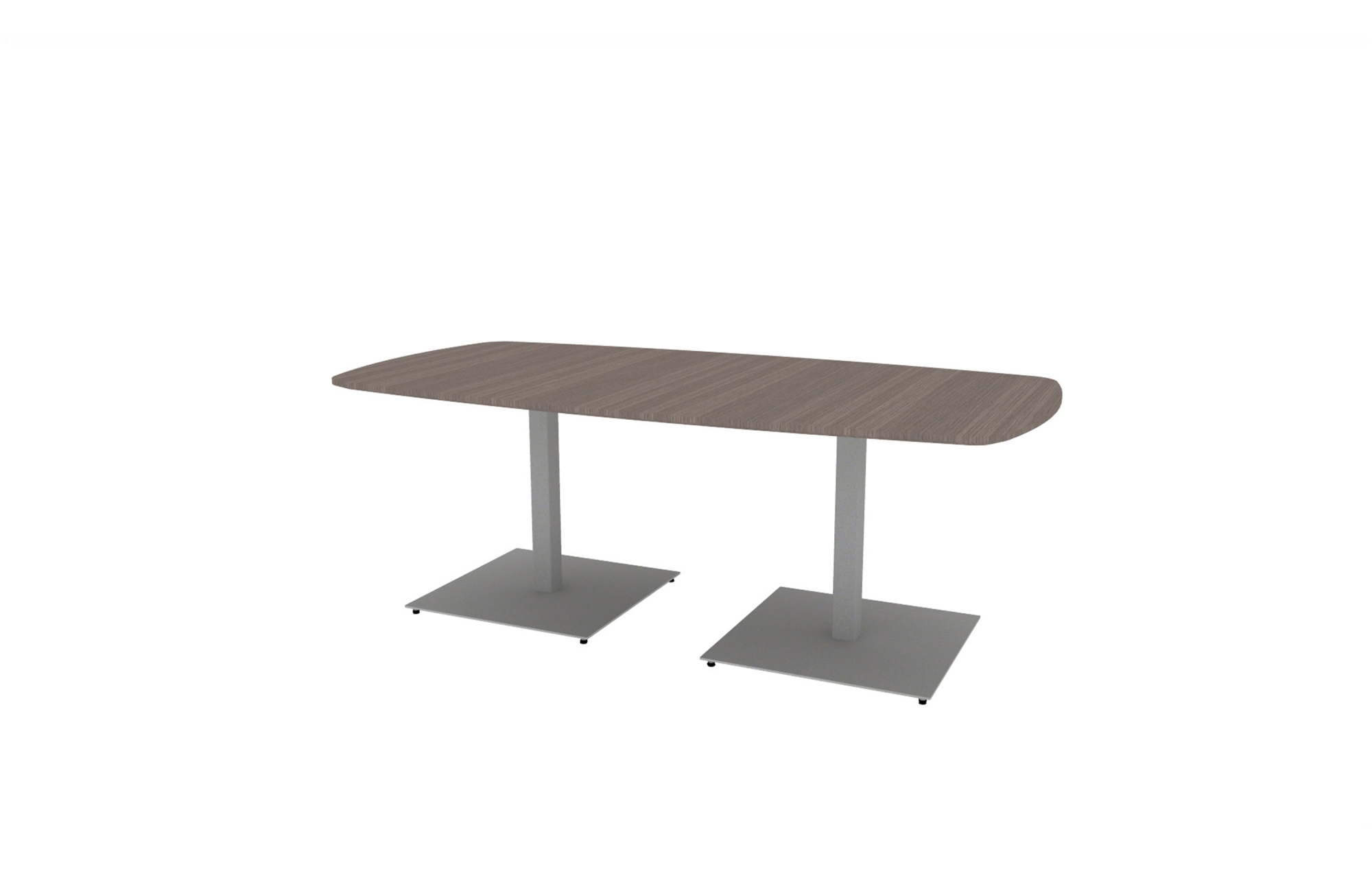 42"x84" Modern Rectangle Top in Veneer with Aluminum Square Bases (88-4284MR with 01-2630SBA)