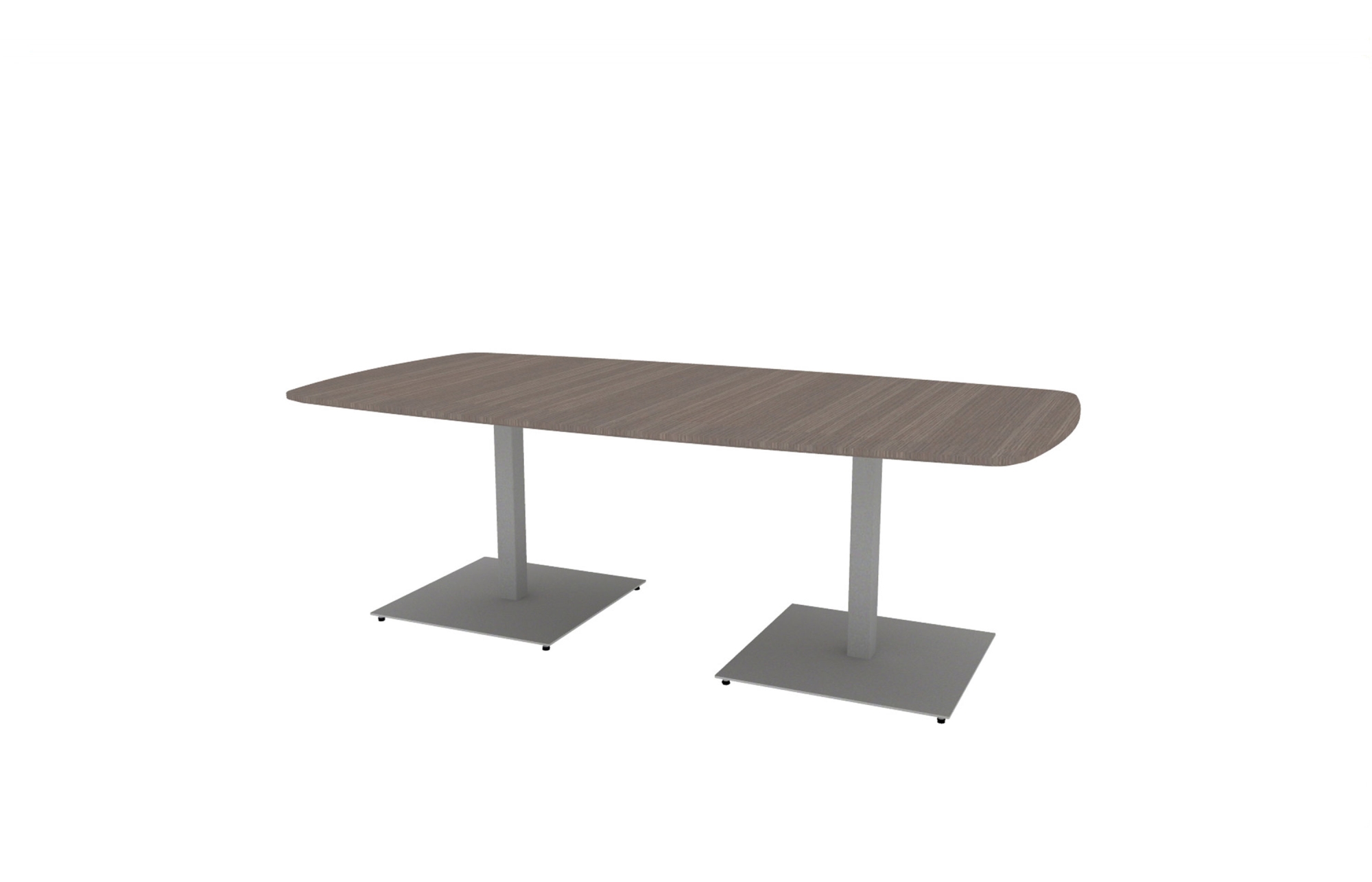 48"x96" Modern Rectangle Top in Veneer with Aluminum Square Bases (88-4896MR with 01-2630SBA)