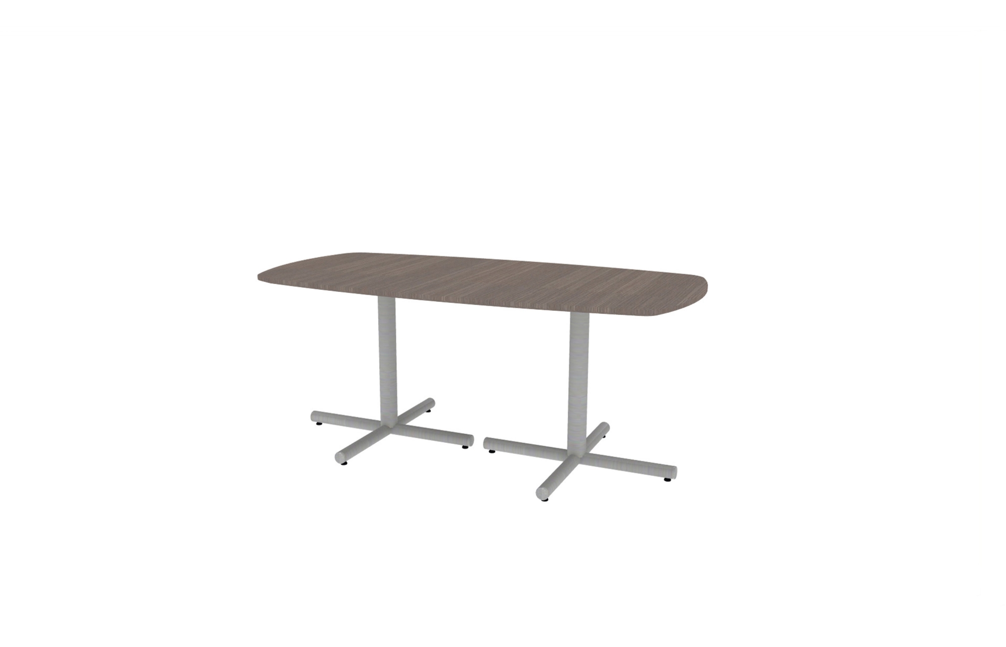 36"x72" Modern Rectangle Top in Veneer with Aluminum Tubular X Bases (88-3672MR with 01-3230TXA)