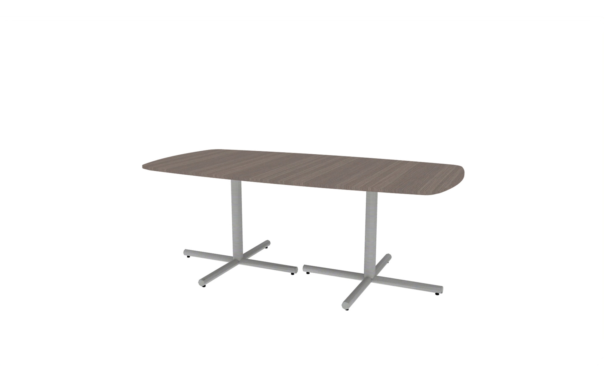 42"x84" Modern Rectangle Top in Veneer with Aluminum Tubular X Bases (88-4284MR with 01-3830TXA)