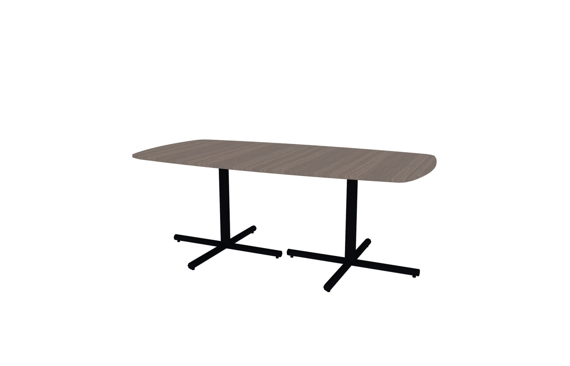 42"x84" Modern Rectangle Top in Veneer with Black Tubular X Bases (88-4284MR with 01-3830TXB)