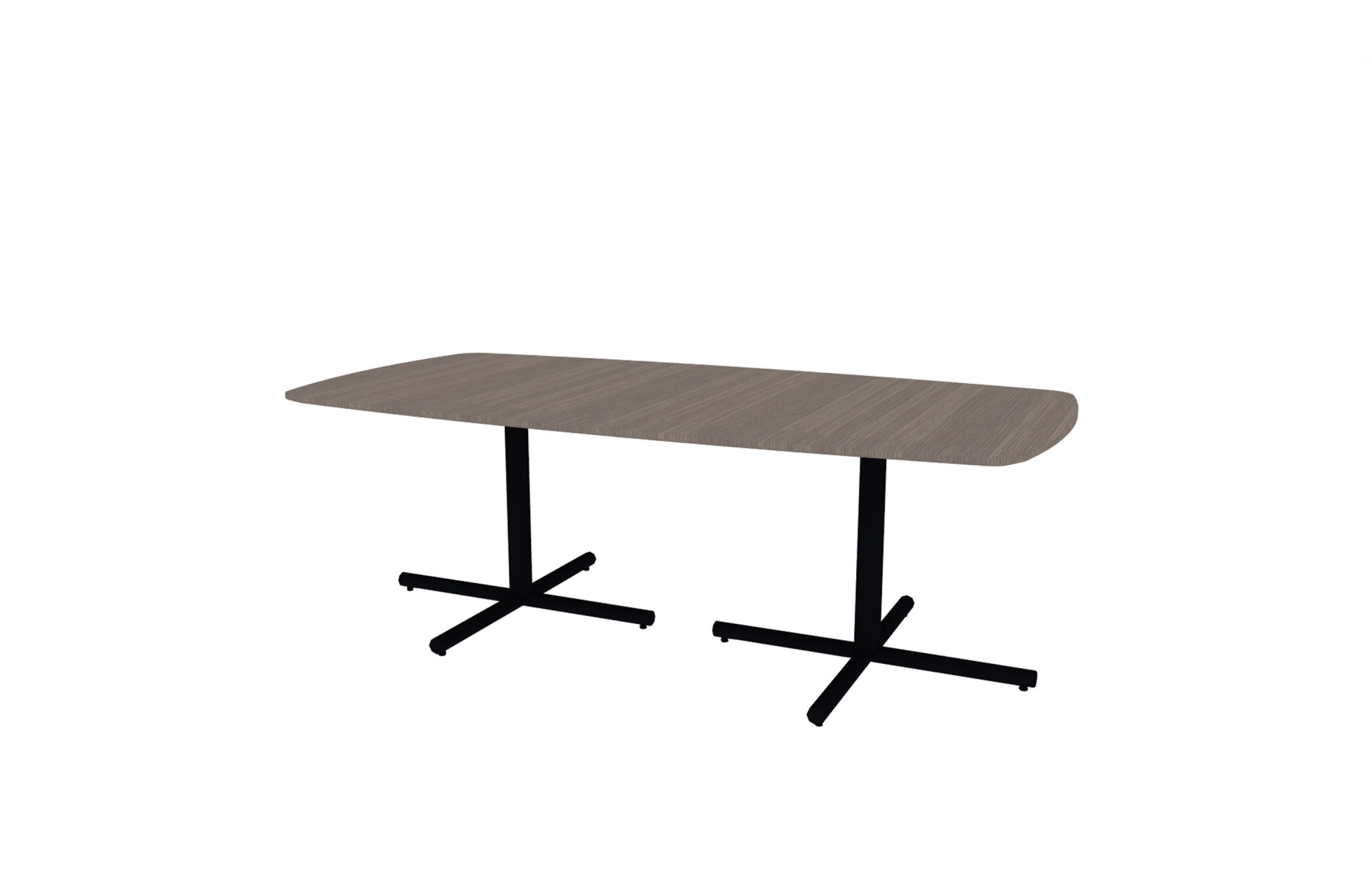 48"x96" Modern Rectangle Top in Veneer with Black Tubular X Bases (88-4896MR with 01-3830TXB)