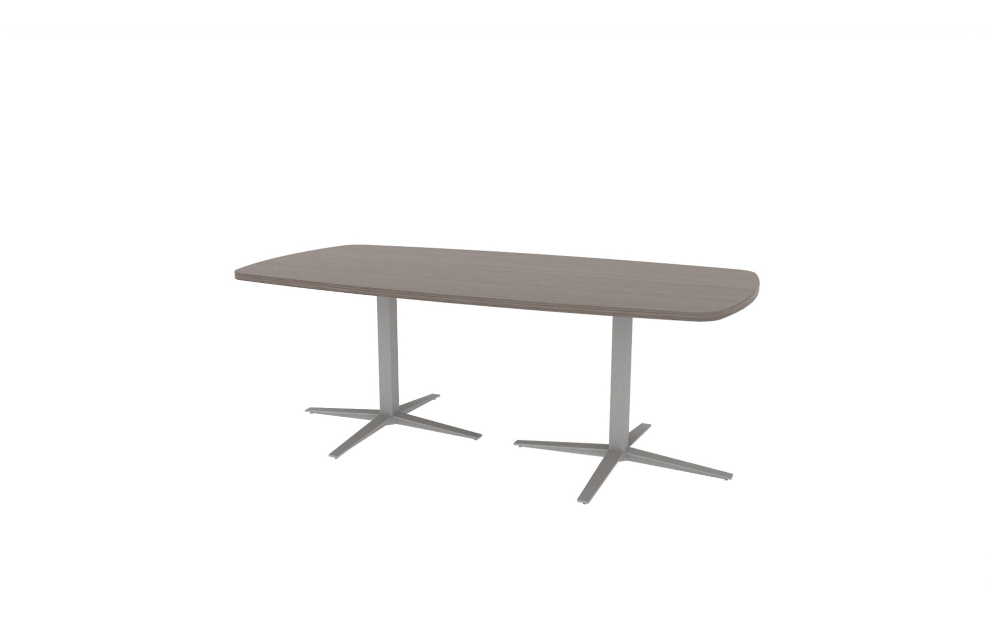 42"x84" Modern Rectangle Top in HPL with Aluminum X Bases (88-4284MR with 01-2630LXBA)