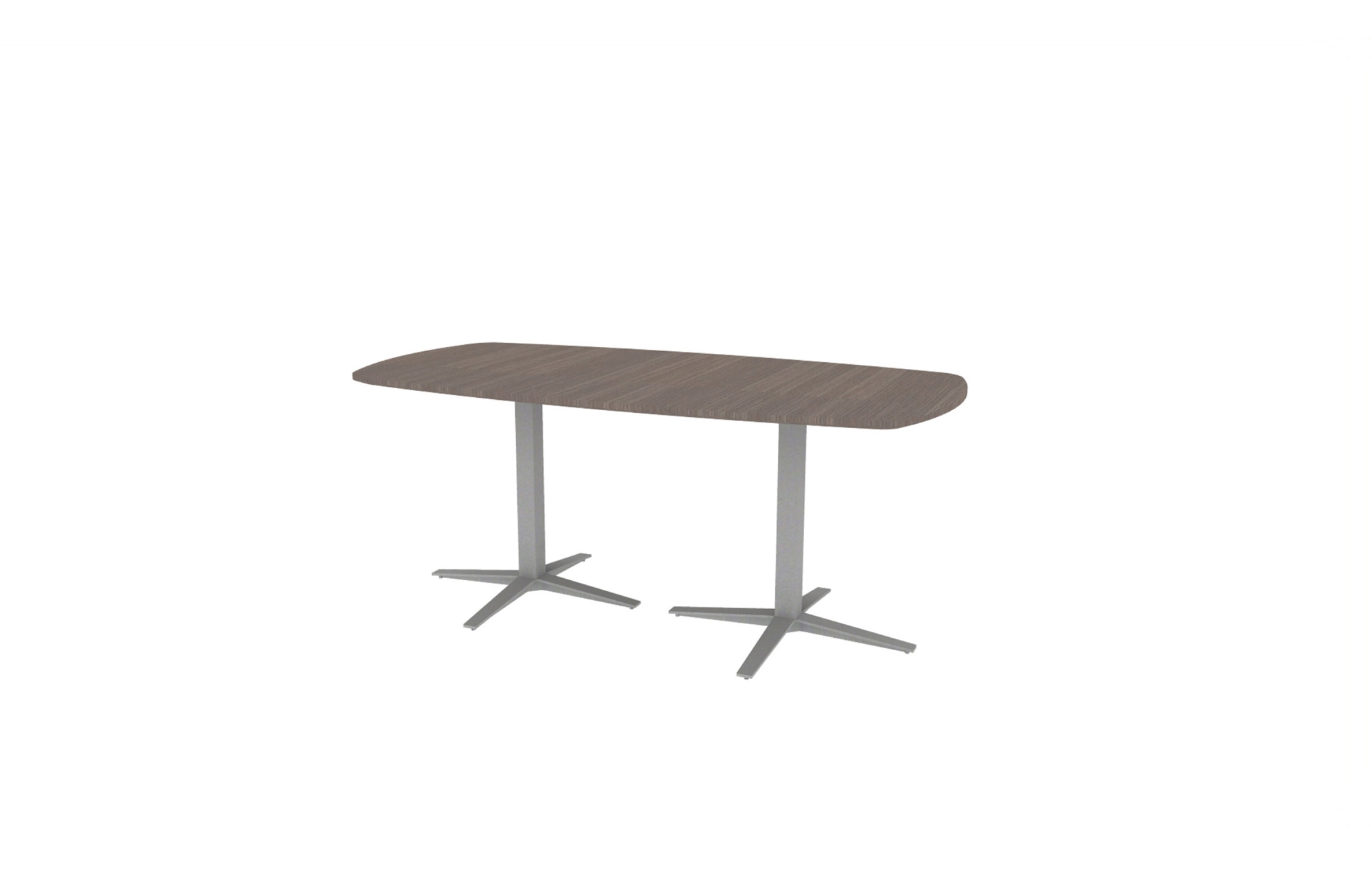 36"x72" Modern Rectangle Top in Veneer with Aluminum X Bases (88-3672MR with 01-2030SXBA)